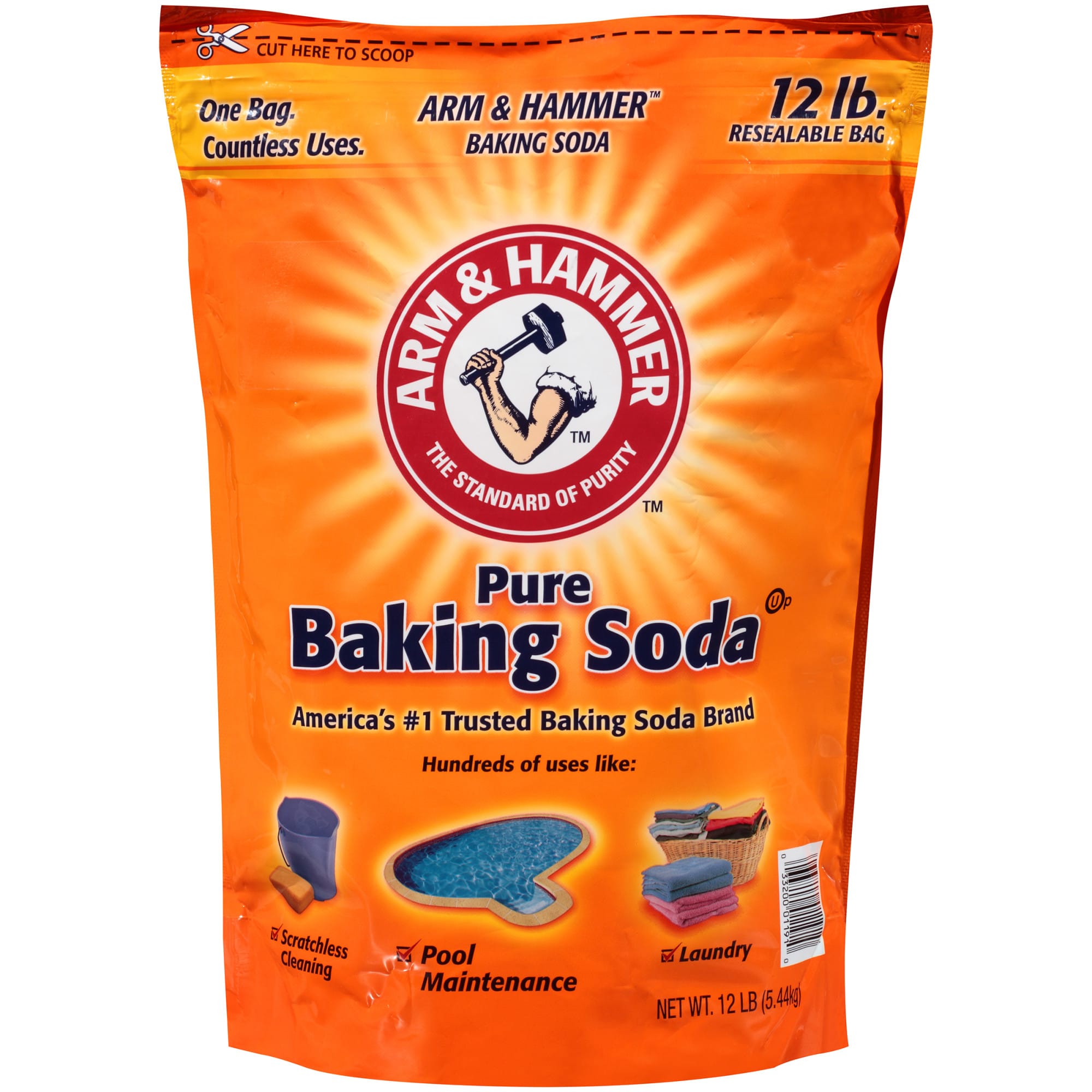 Arm & Hammer Pure Baking Soda  12 lb.  Reseable Bag