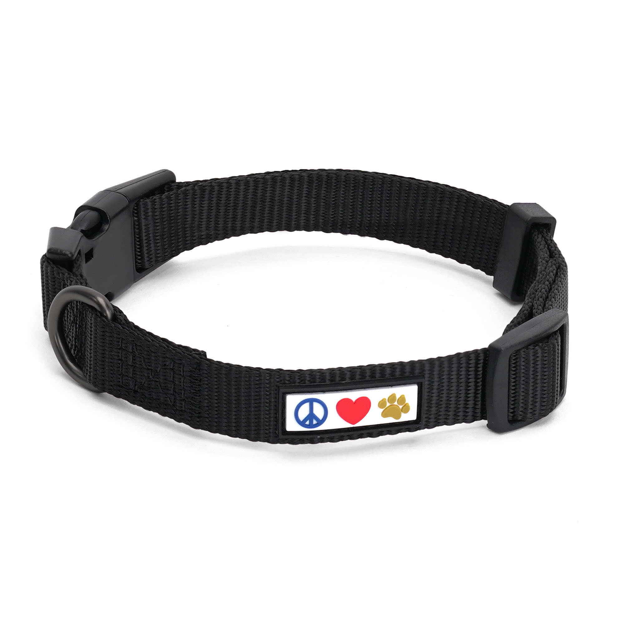 Pawtitas Medium Black Dog Collar for Training & Style