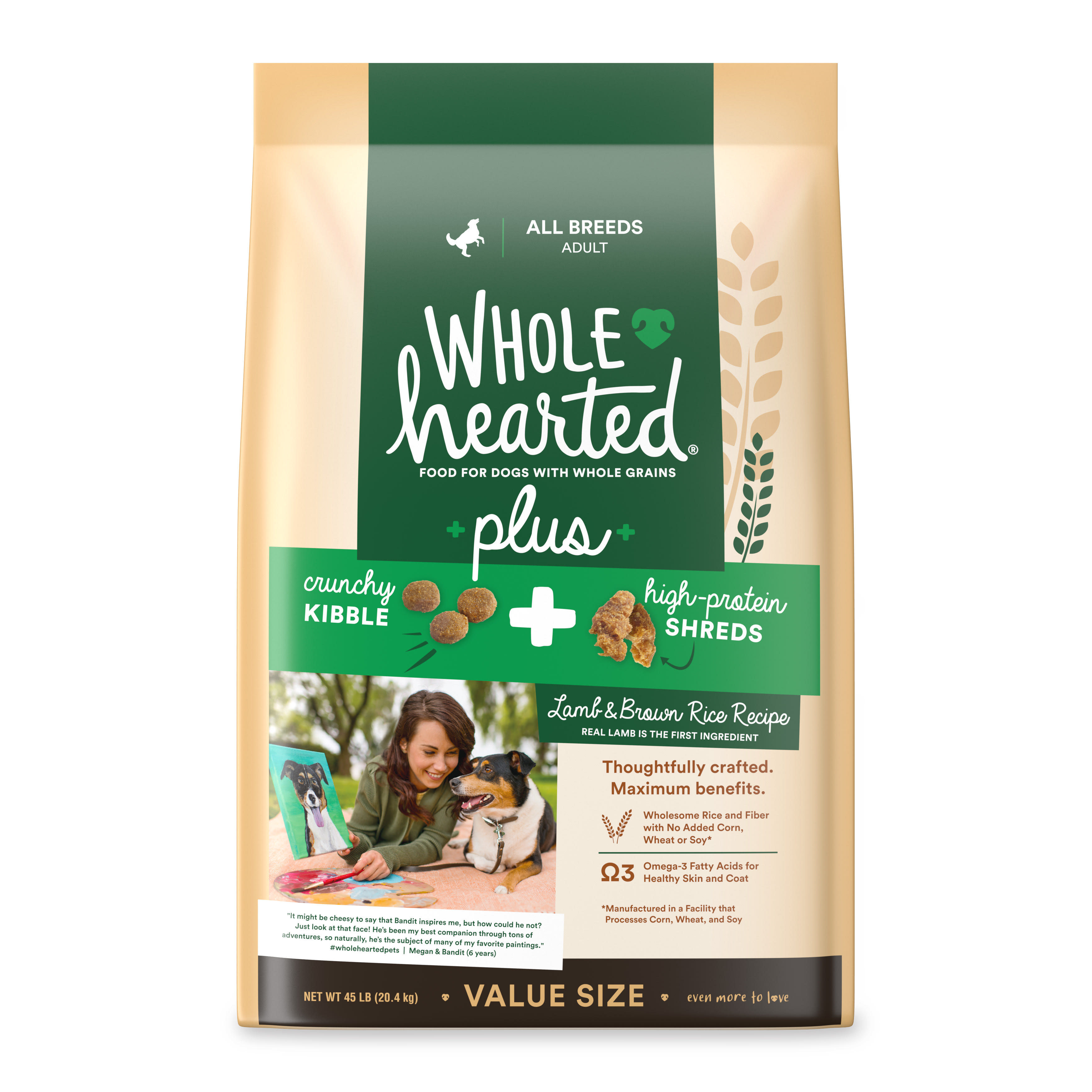WholeHearted Plus Lamb & Brown Rice Recipe with Whole Grains Dry Dog
