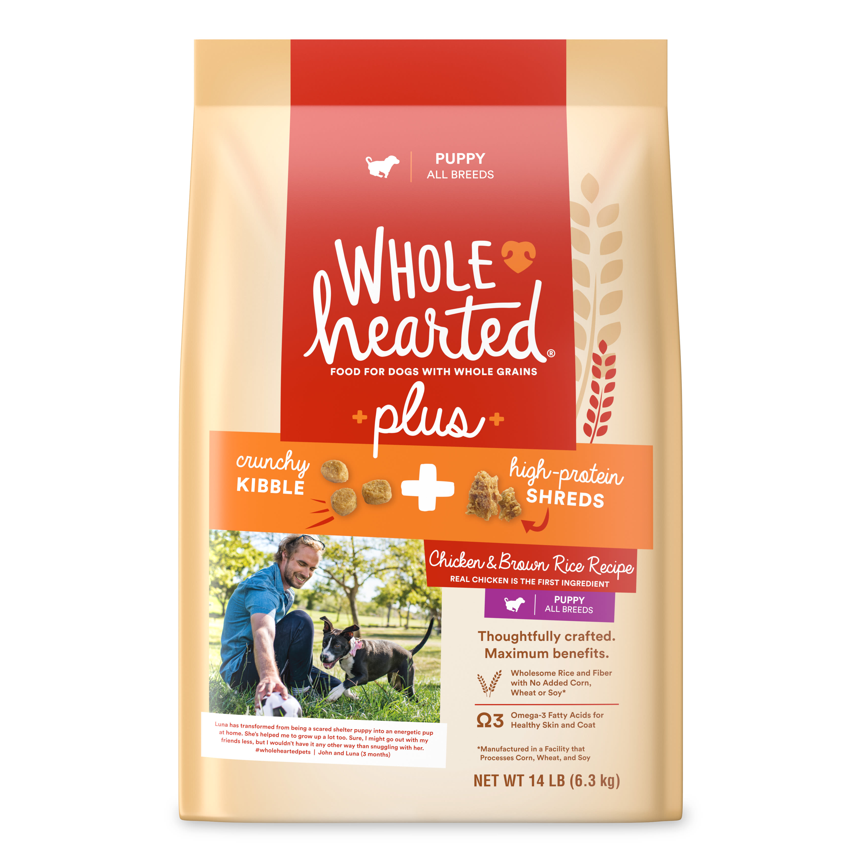 WholeHearted Plus Chicken & Brown Rice Recipe with Whole Grains Dry