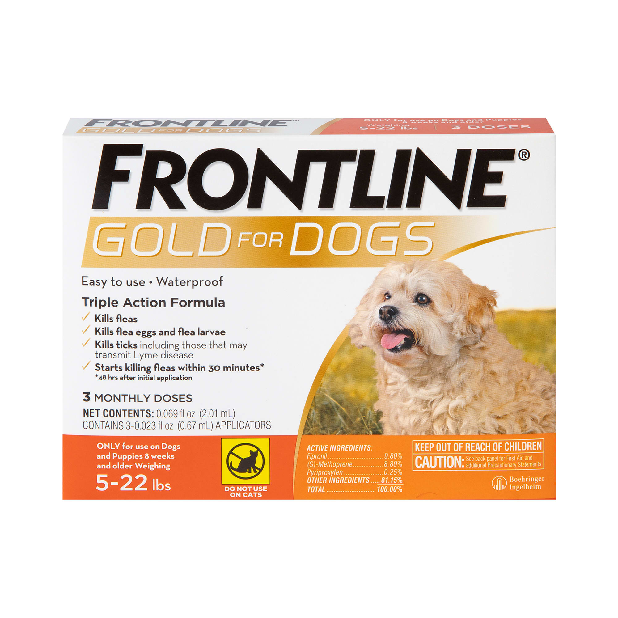 FRONTLINE Gold Flea Tick Treatment for Small Dogs Up to 5 to 22 lbs. Pack of 6 Petco