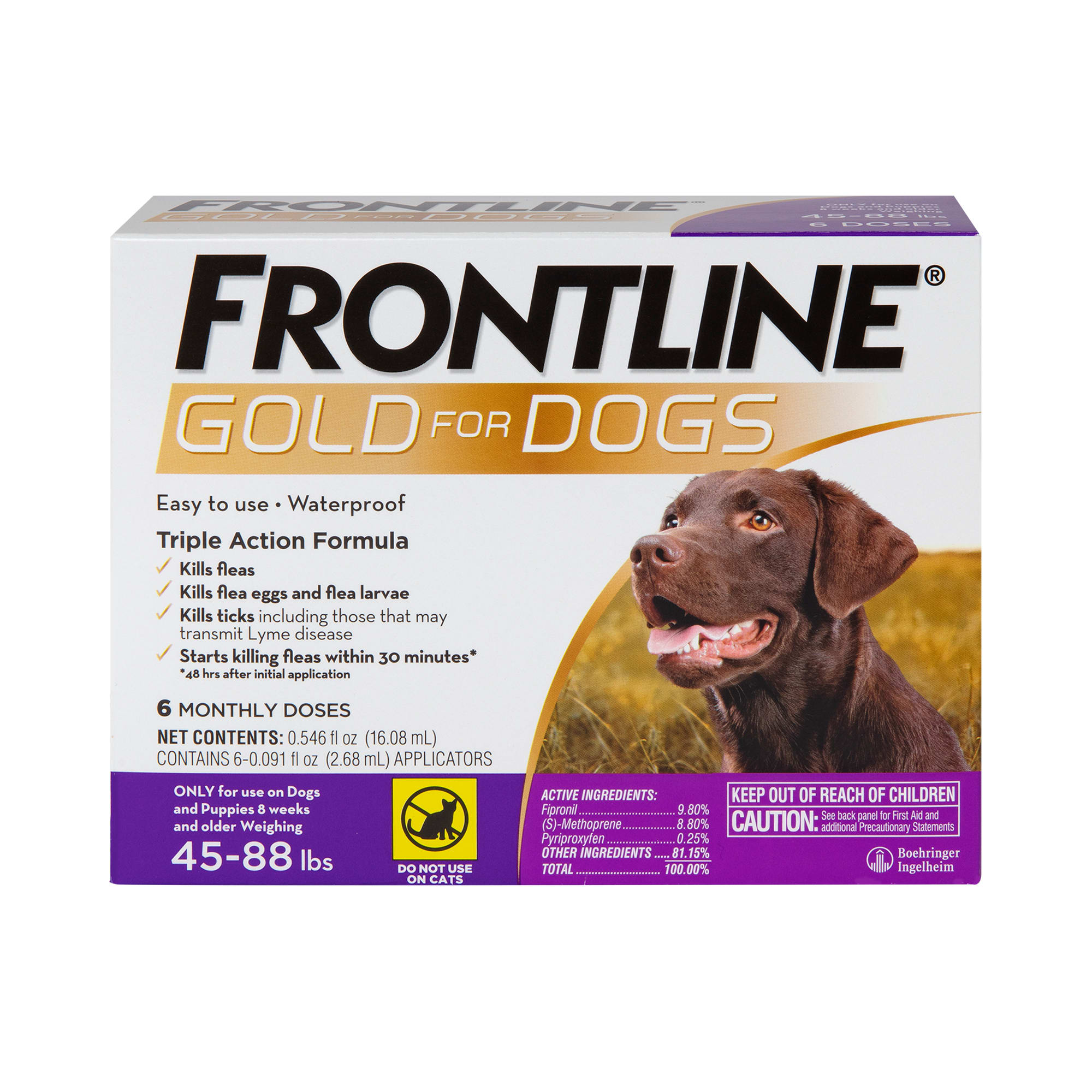 FRONTLINE Gold Flea Tick Treatment For Large Dogs Up To 45 To 88 Lbs 