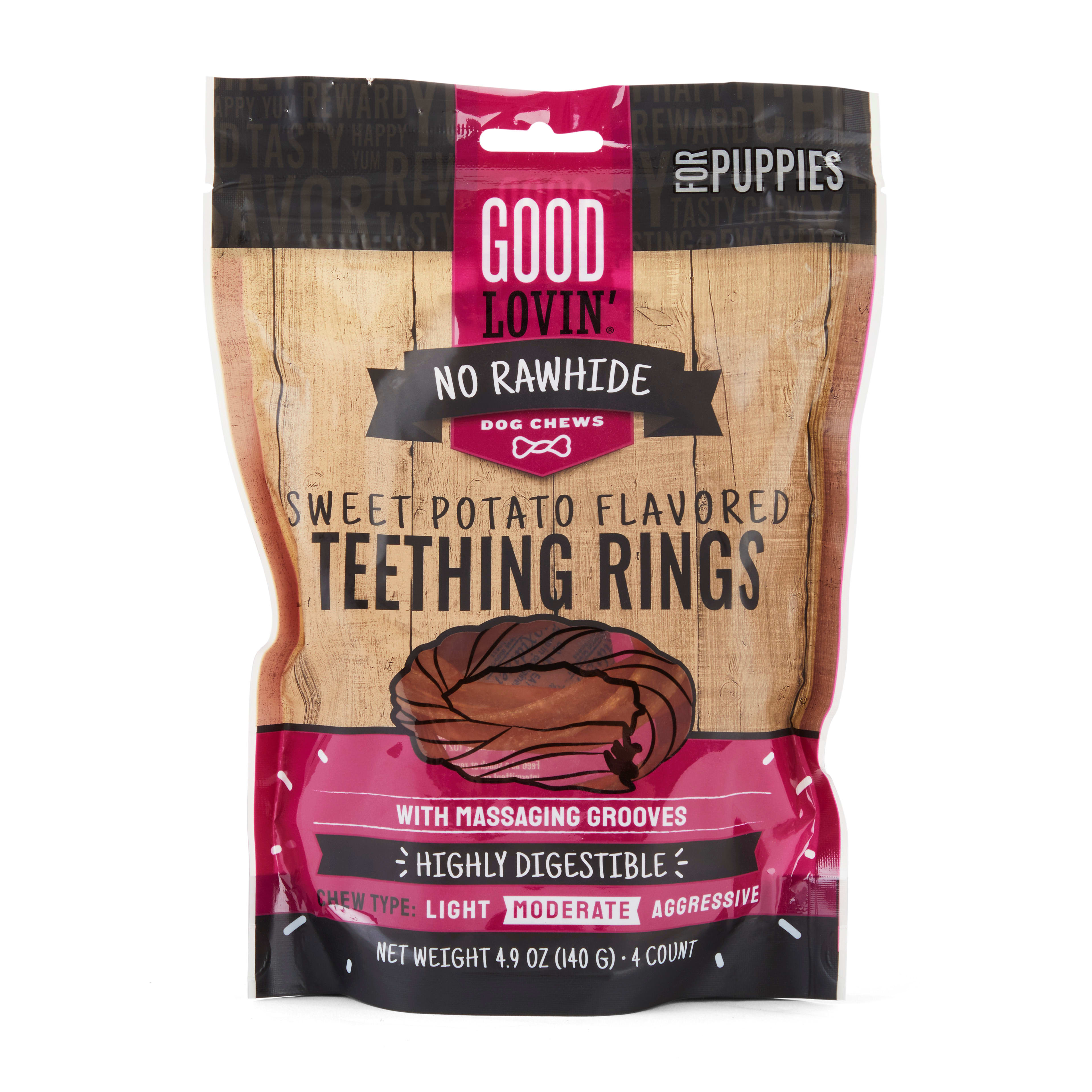 Good Lovin Sweet Potato Flavor Pup Ring Dog Chew 4.9 oz. Count of 4 Petco