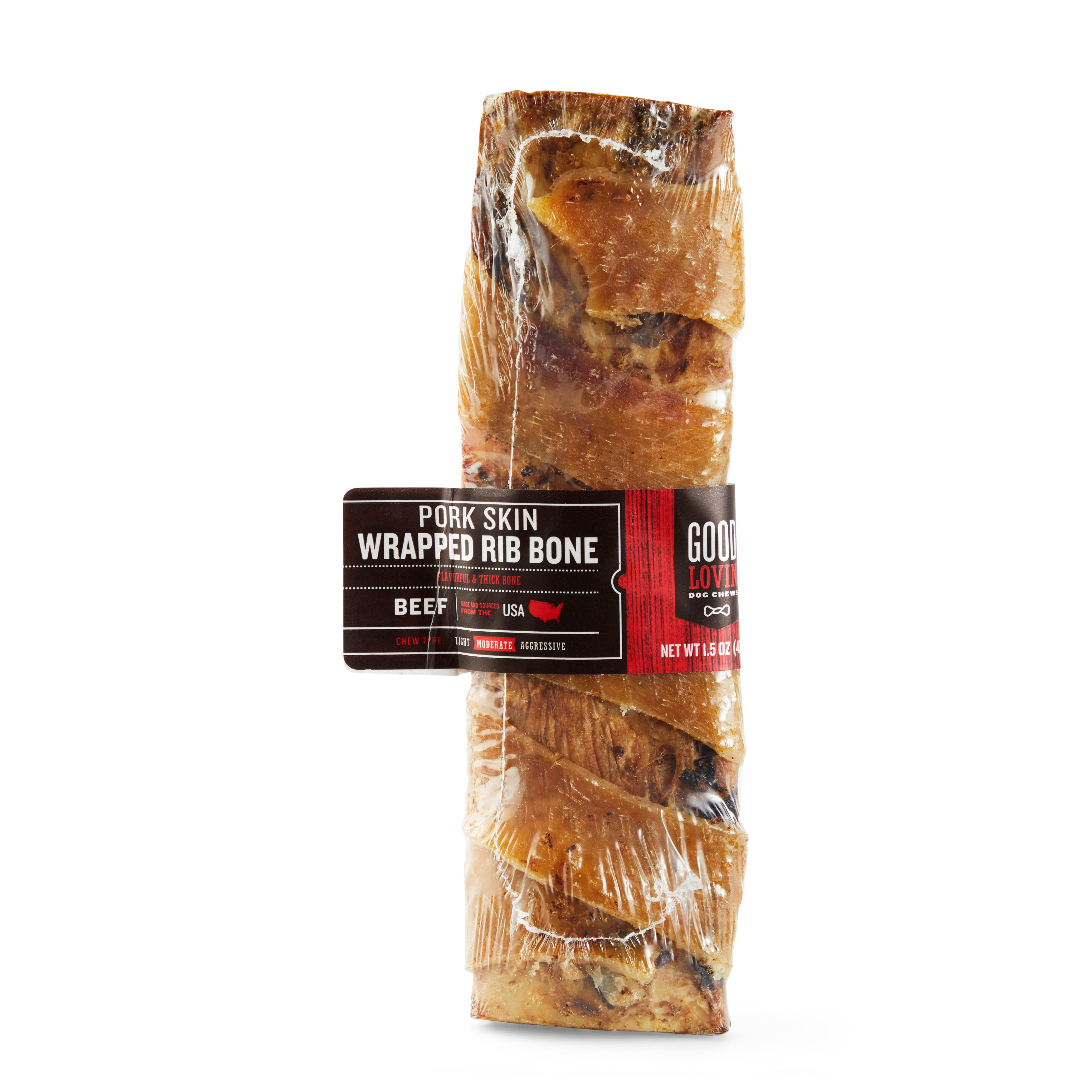 Good Lovin Pork Skin Wrapped Rib Bone Chew for Dogs from Petco