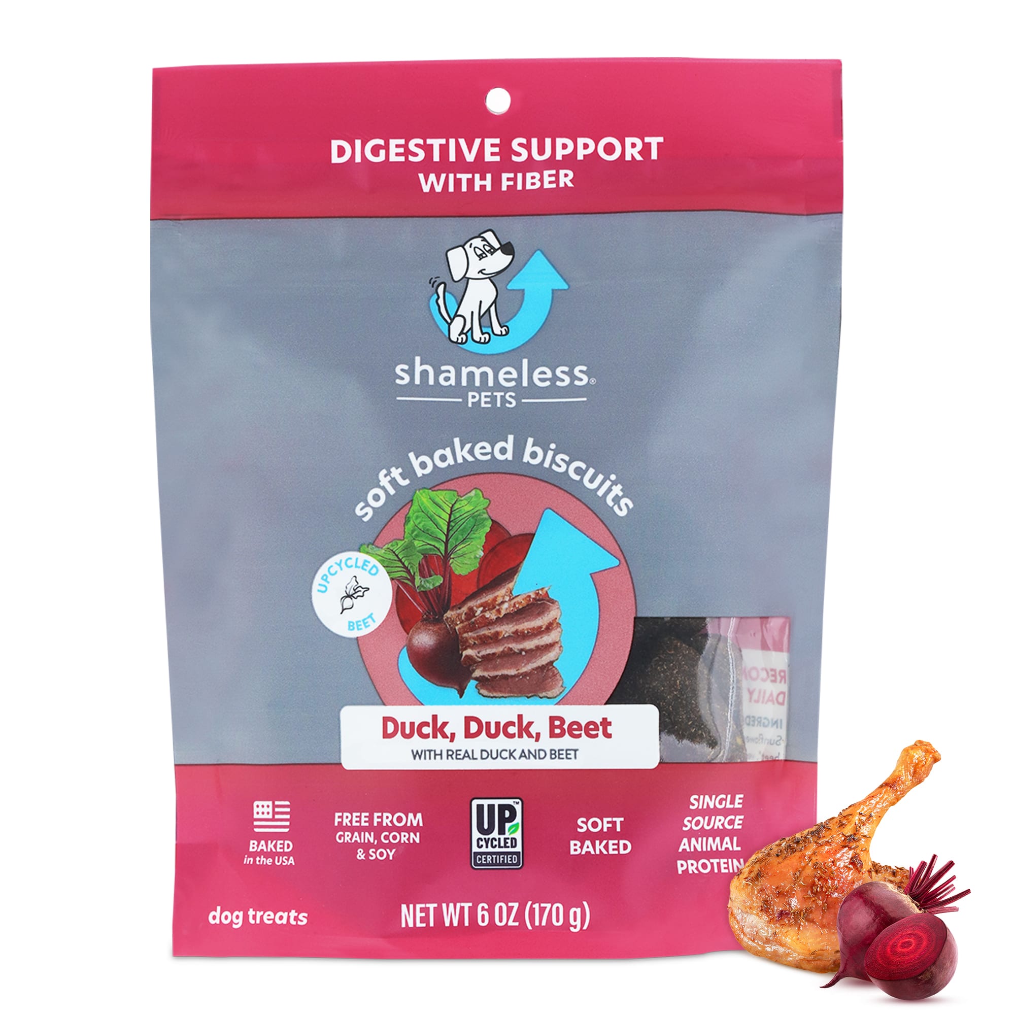 Shameless Pet Treats Duck Beet Soft Baked Biscuit Dog Treats 6 Oz Petco