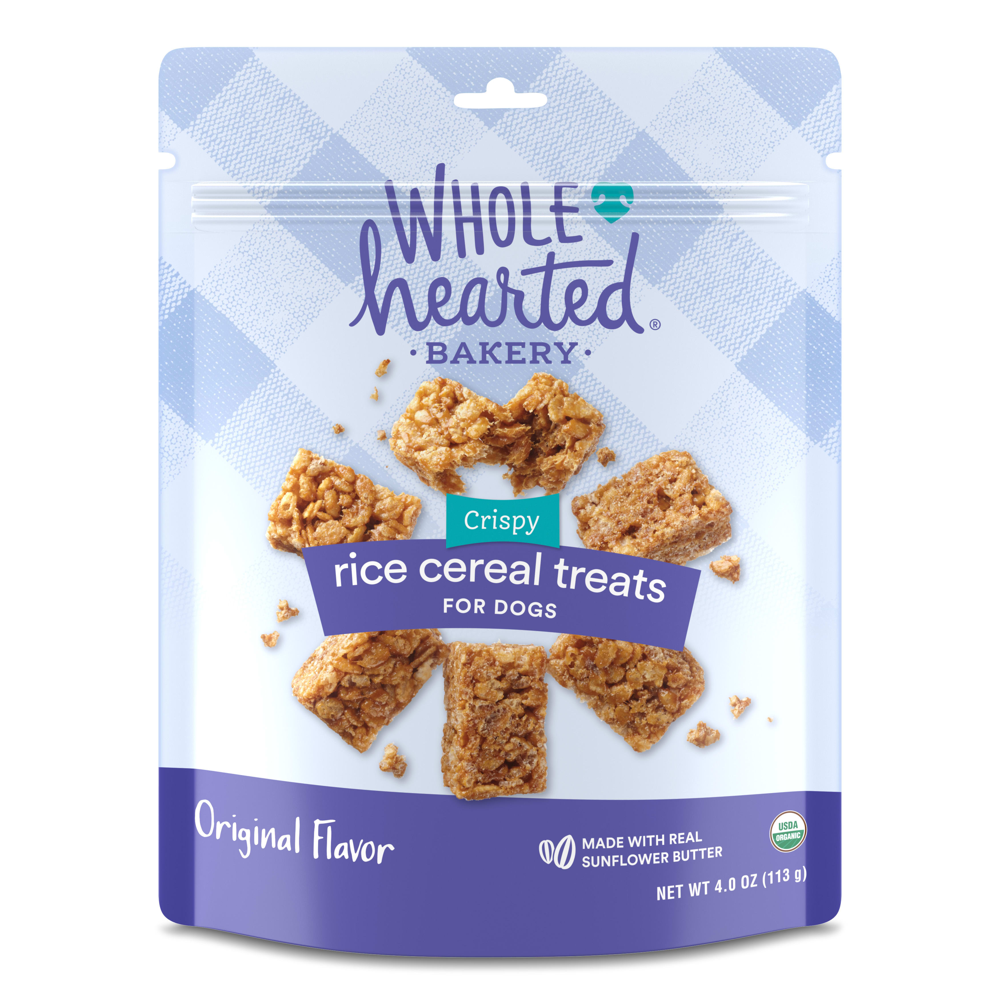 WholeHearted Sunflower Seed Butter flavor Rice Cereal Treats for Dogs 4 oz