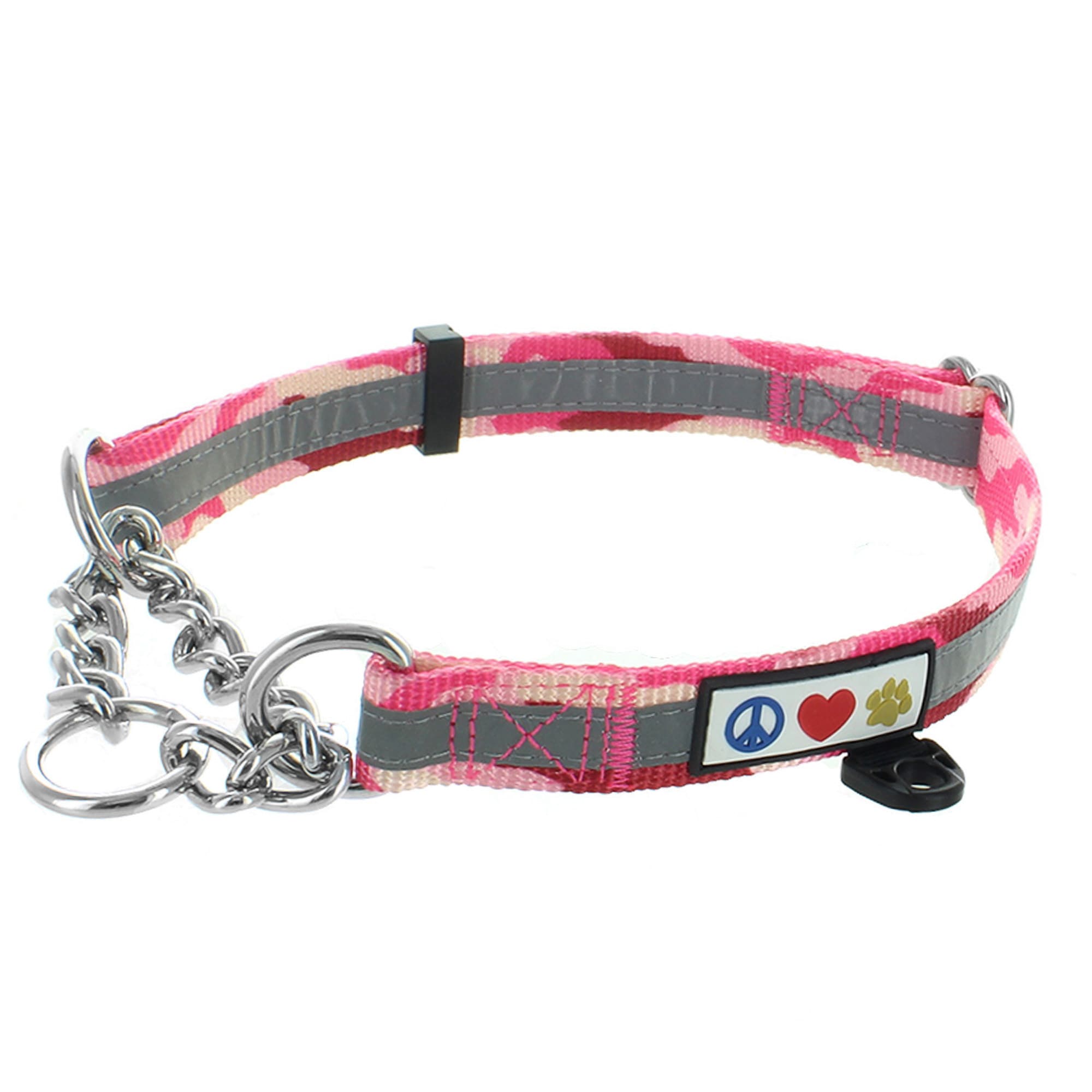 Pink chain hot sale dog collar