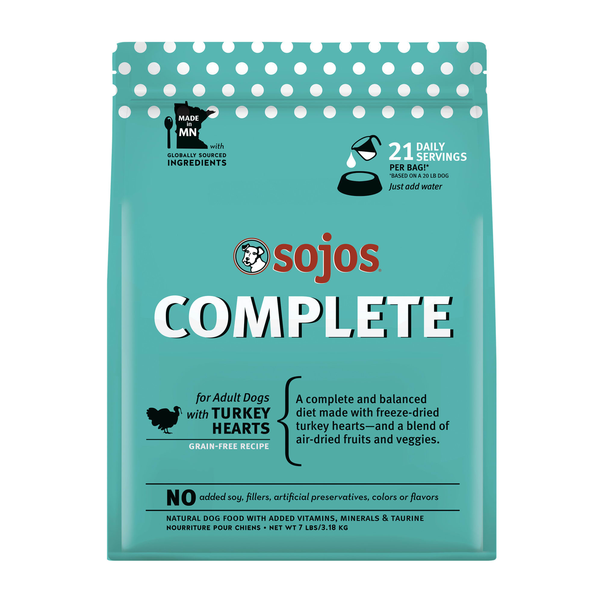 Sojos Complete Grain Free Adult Turkey Recipe Freeze Dried Raw Dog