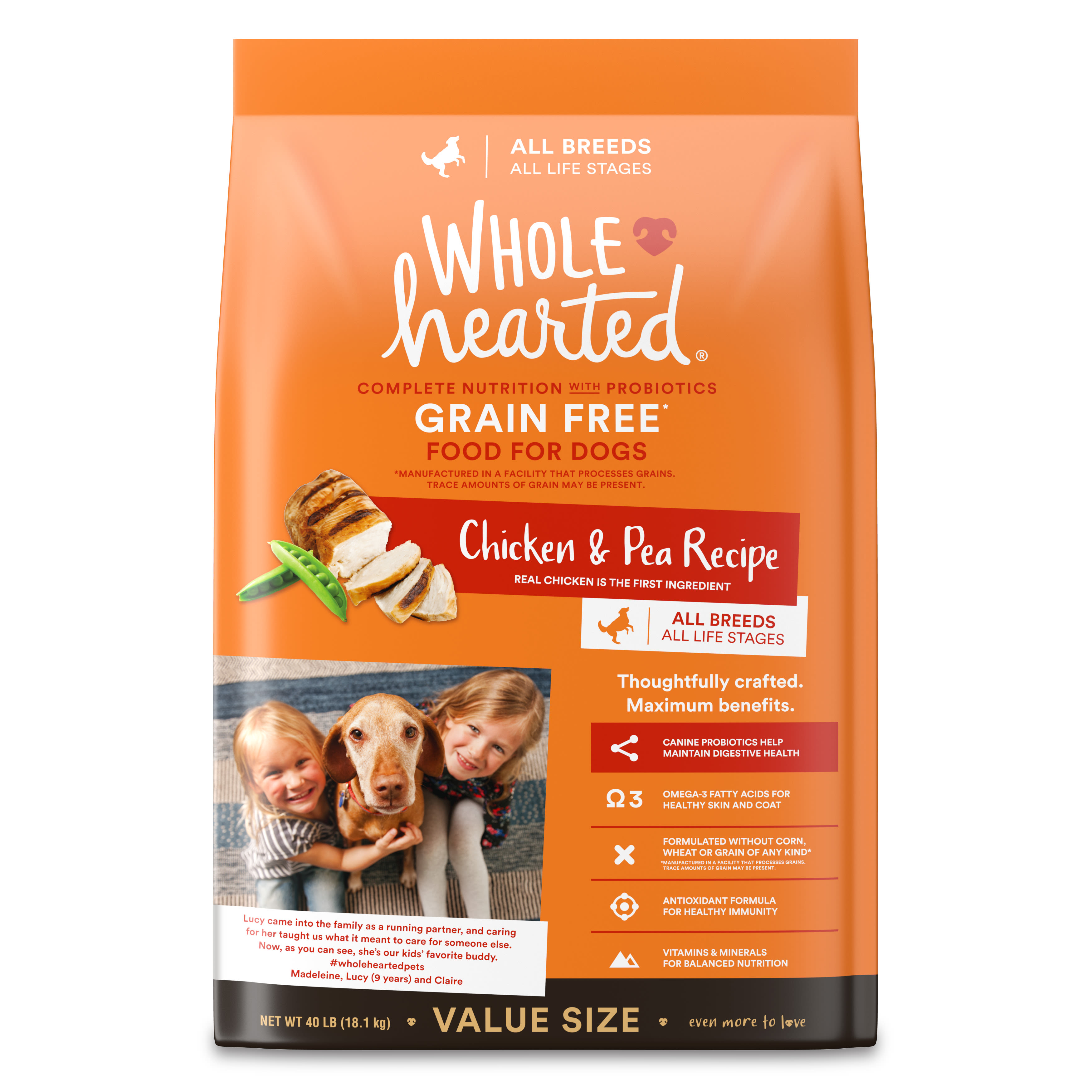 WholeHearted Grain Free All Life Stages Chicken & Pea Recipe Dry Dog