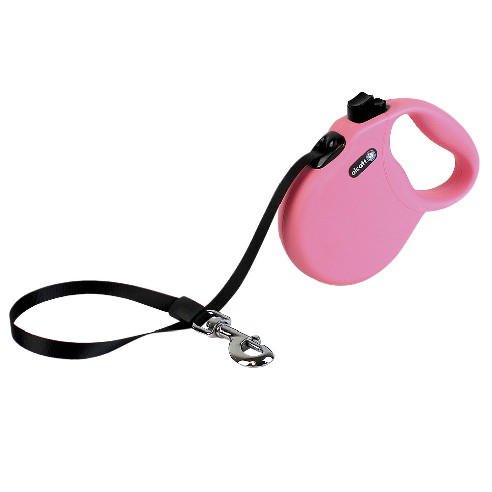 alcott Pink Wanderer Retractable Dog Leash for Dogs Up To 110 lbs