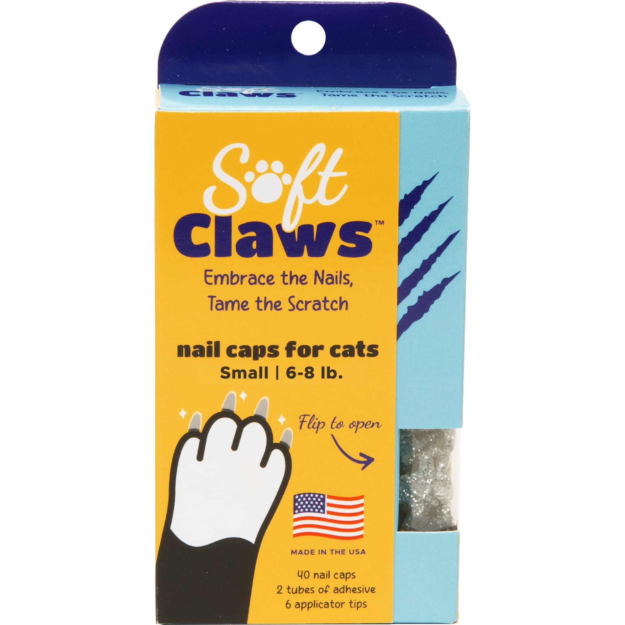 Soft Claws Silver Sparkle Cat Nail Caps, Small Petco