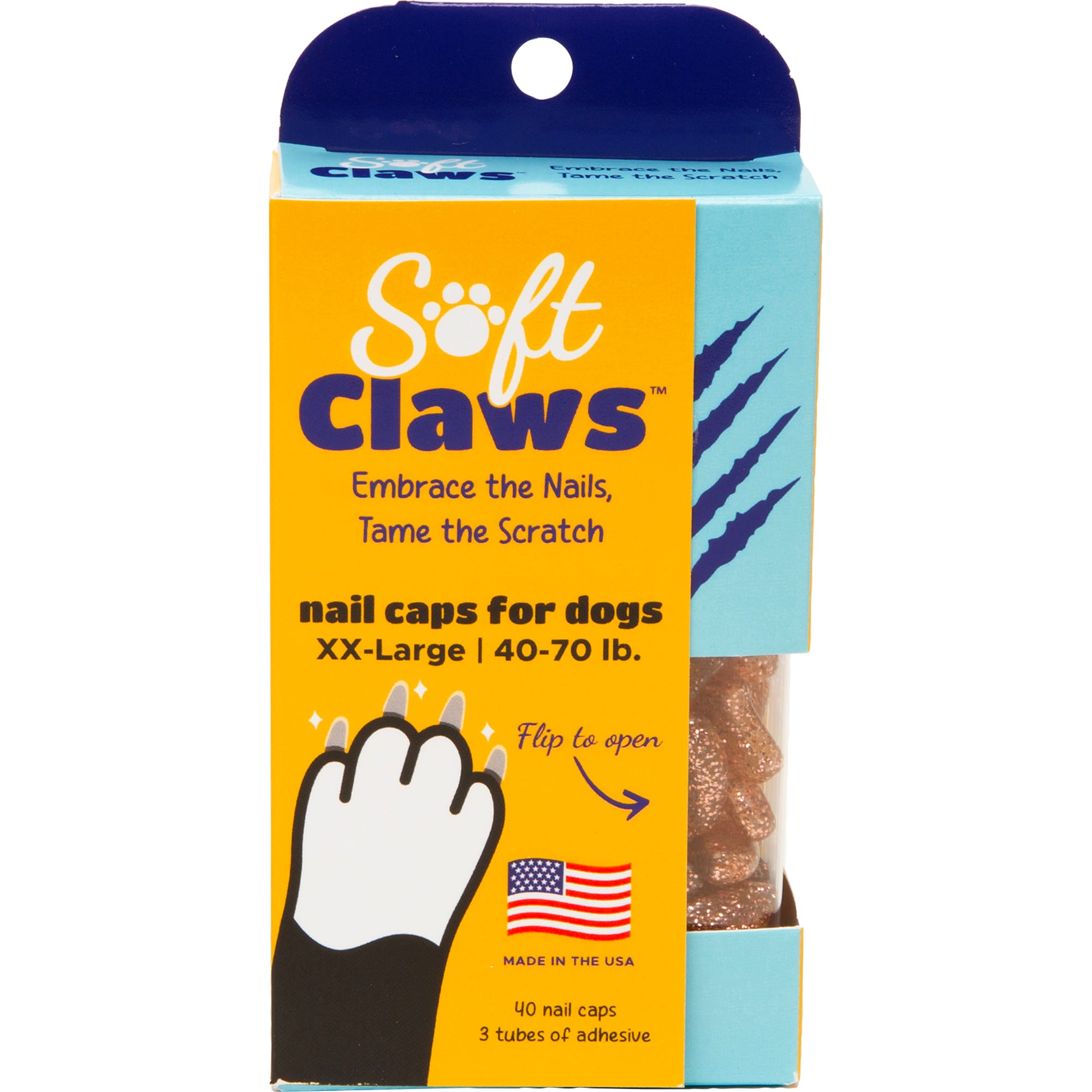 Soft Claws Pink Sparkle Dog Nail Caps