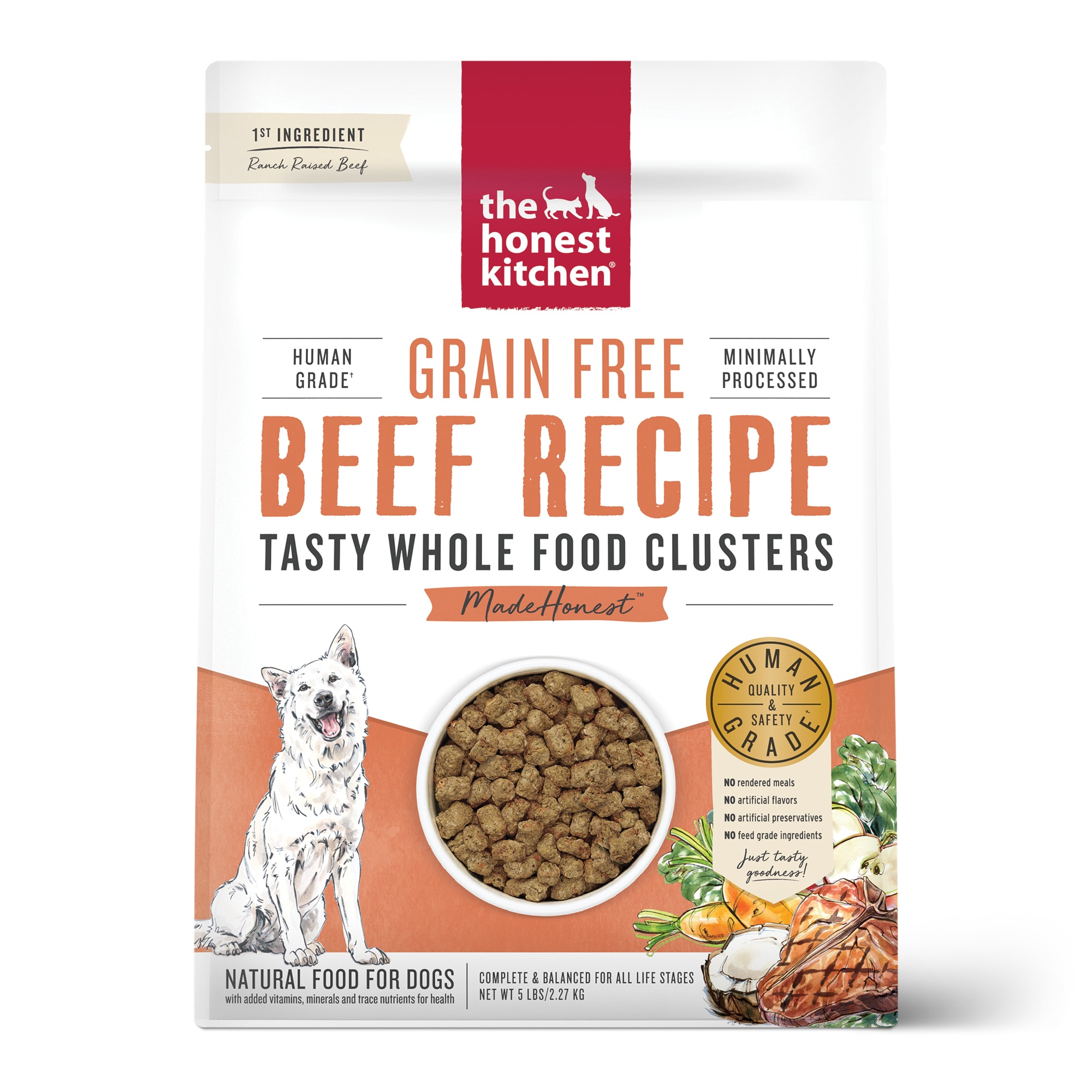 The Honest Kitchen GrainFree Beef Dog Food Clusters 5 lbs