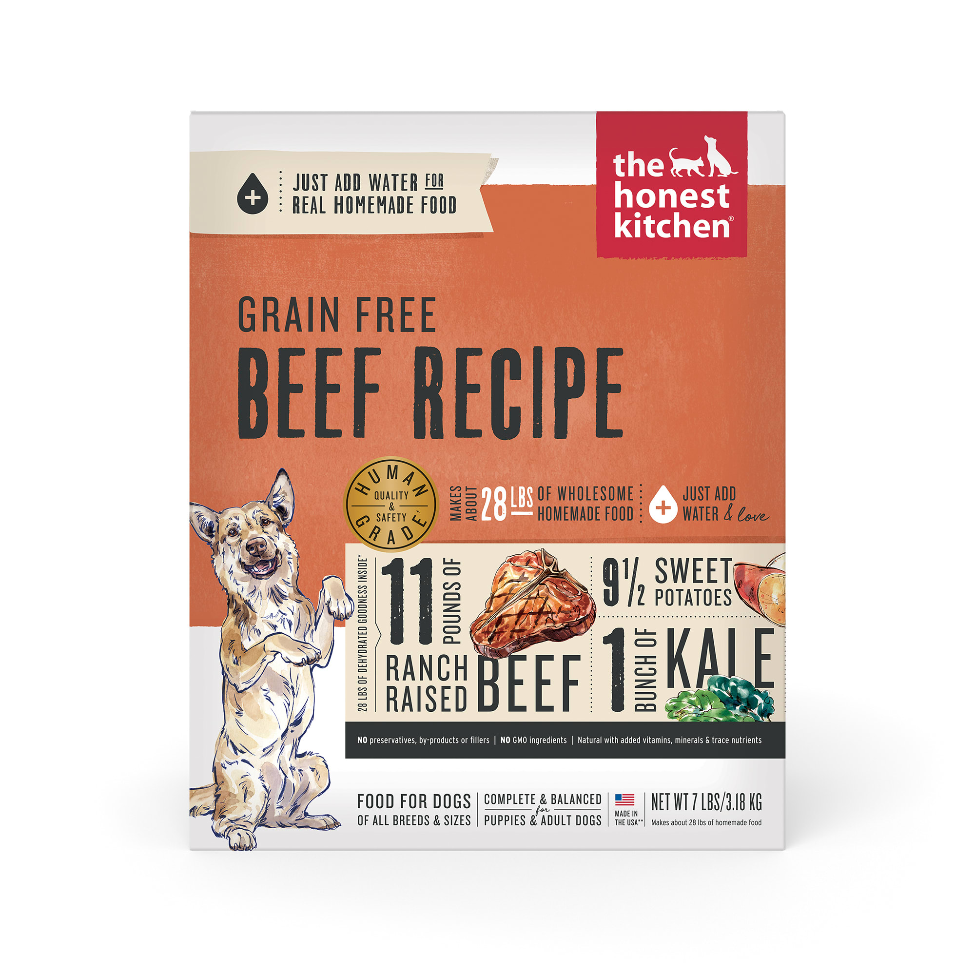 The Honest Kitchen Dehydrated Grain Free Beef Dog Food 2 lbs