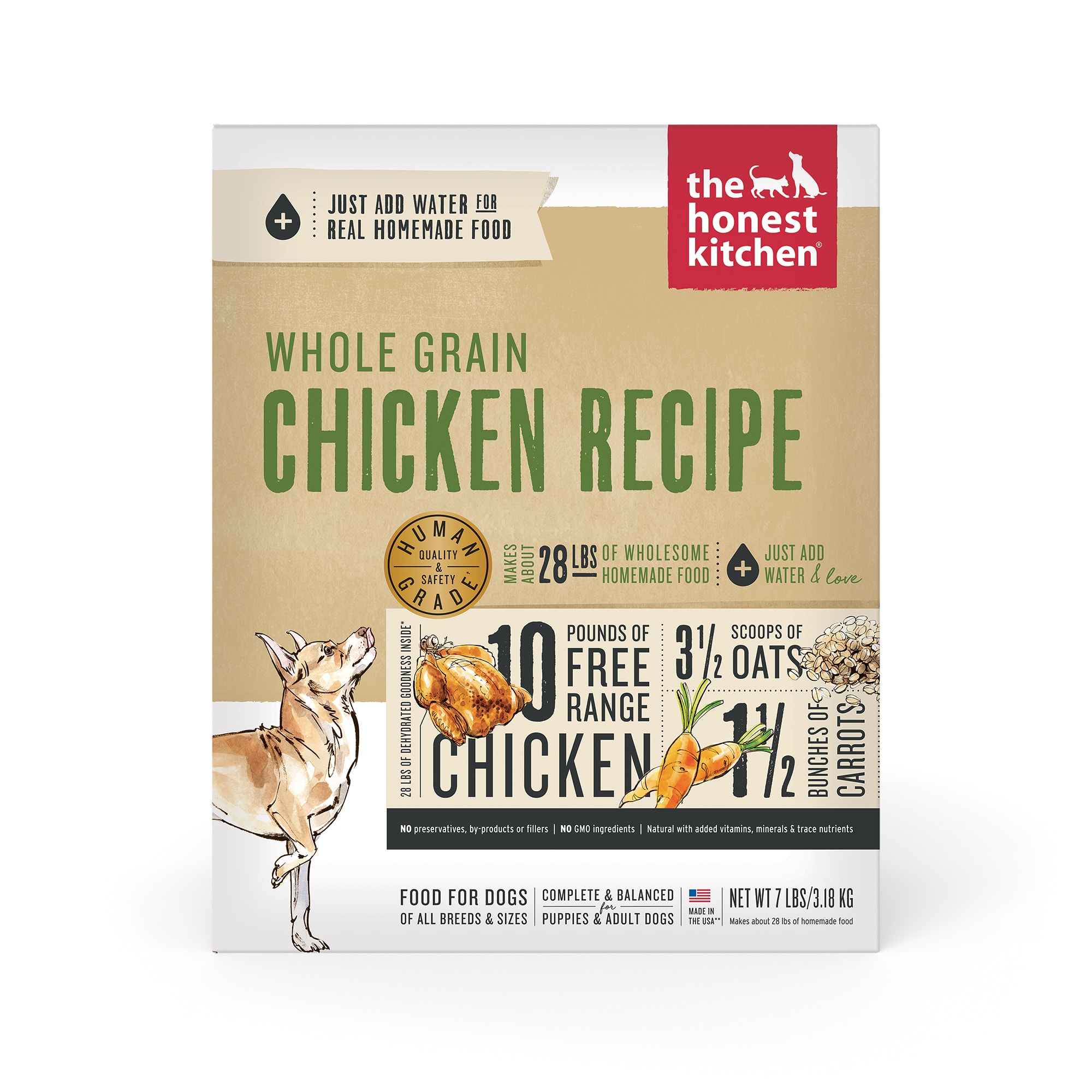 The Honest Kitchen Dehydrated Whole Grain Chicken Recipe Dog Food 10 lbs