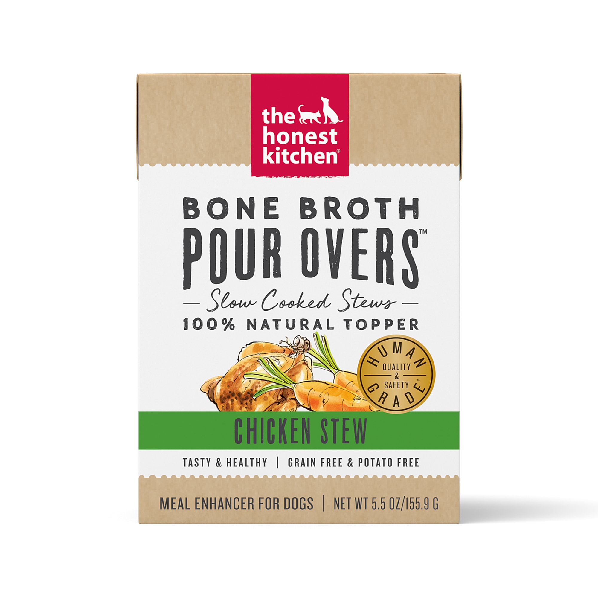 The Honest Kitchen Chicken Stew Bone Broth Dog Topper 5.5 oz 12 Pack