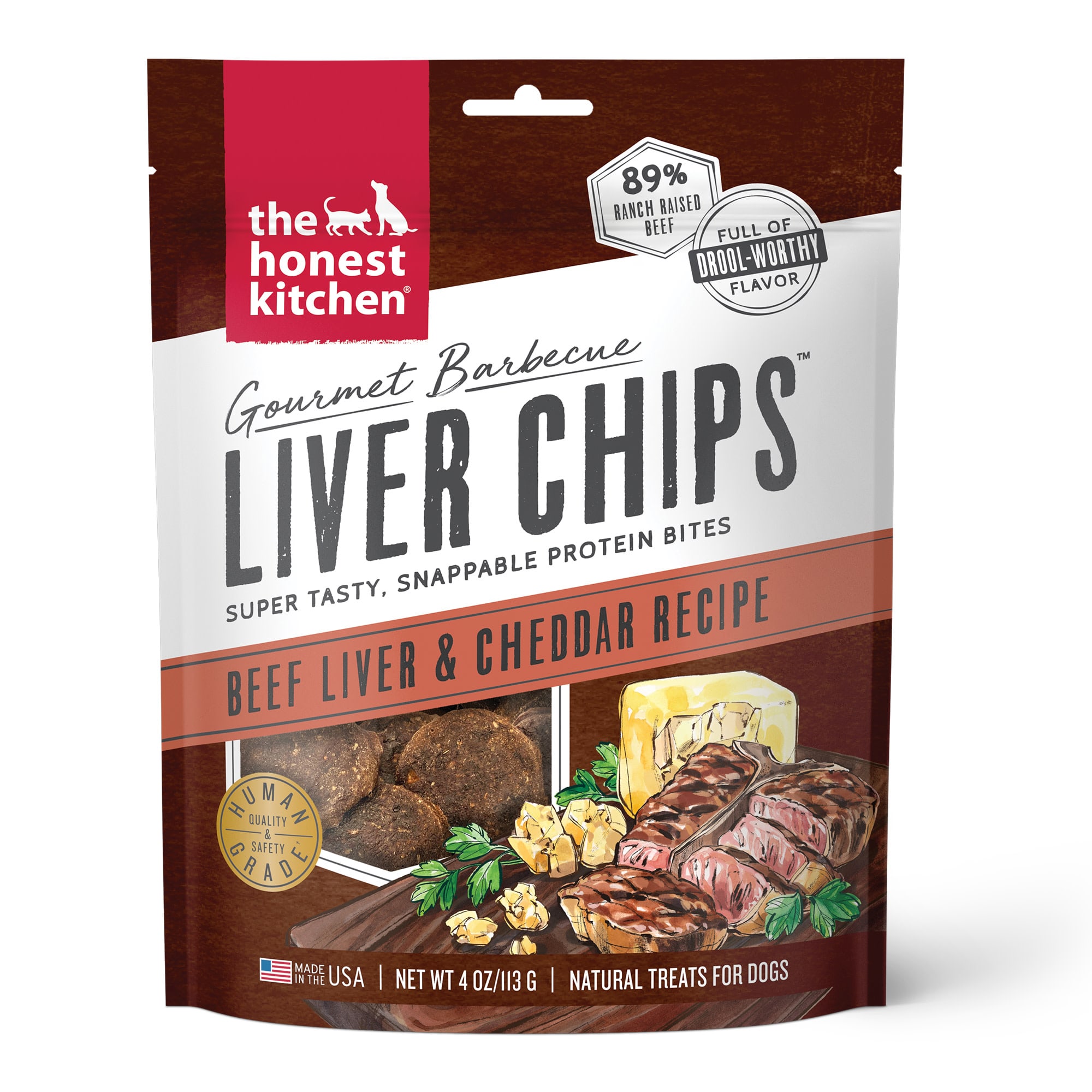 The Honest Kitchen Gourmet Barbecue Liver Chips Beef Liver & Cheddar Recipe Dog Treats The Honest Kitchen Gourmet Barbecue Liver Chips Beef Liver & Cheddar Recipe Dog Treats