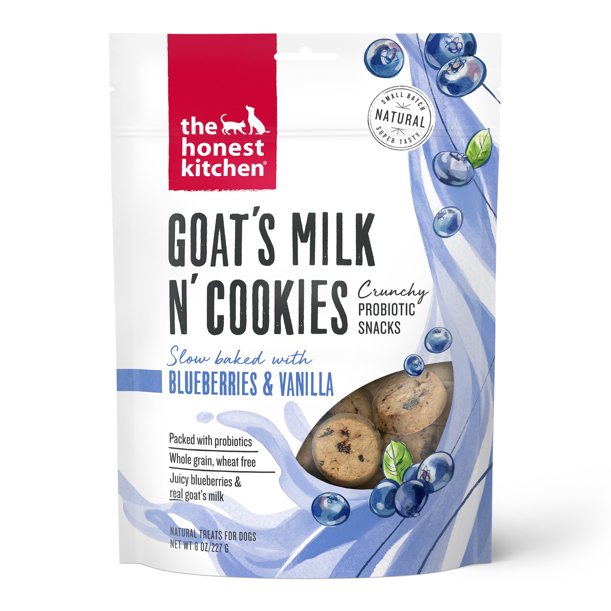 The Honest Kitchen Goat's Milk N' Cookies: Slow Baked with Blueberries & Vanilla Dog Treats, 8