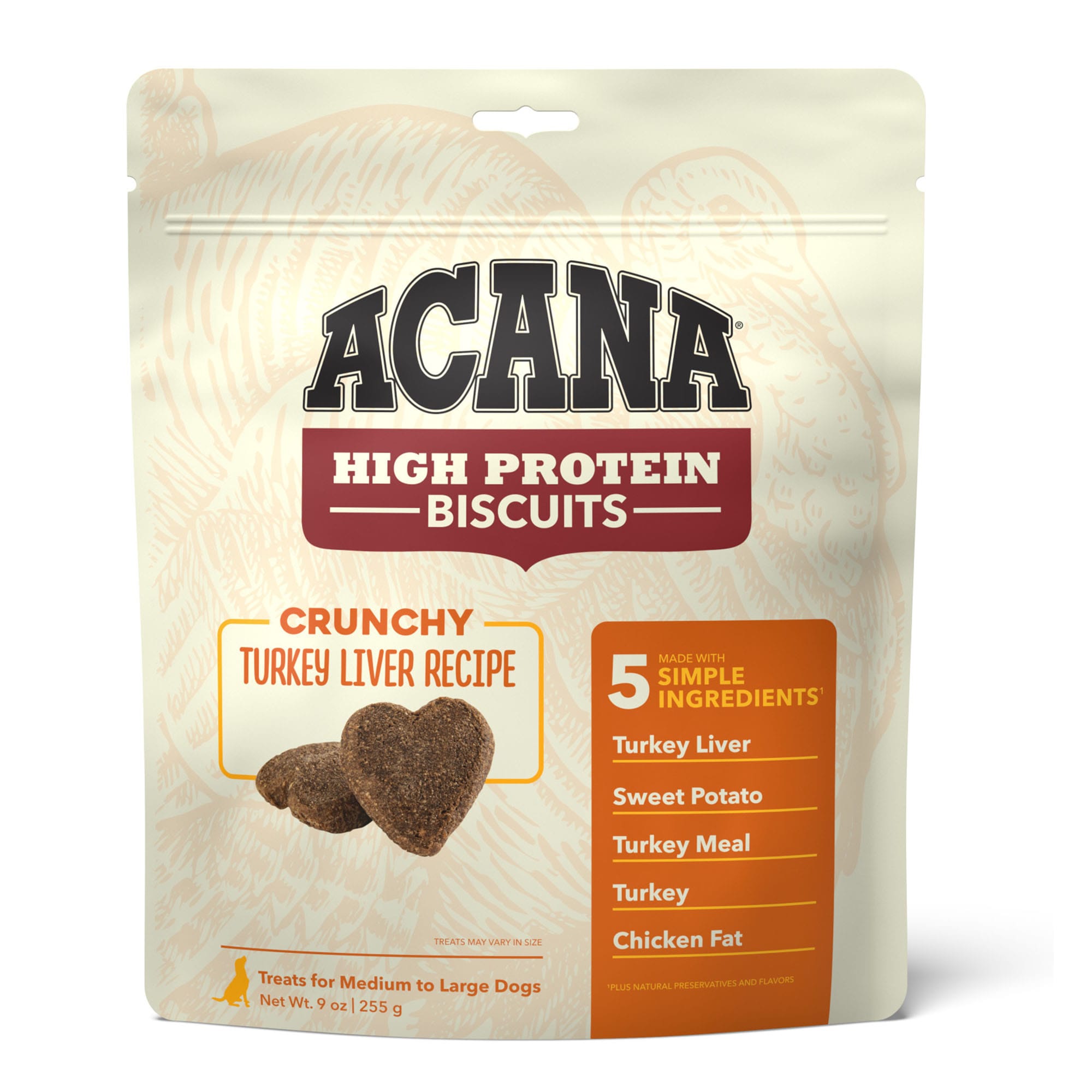 ACANA High Protein Crunchy Turkey Liver Recipe Biscuits for Large Dogs