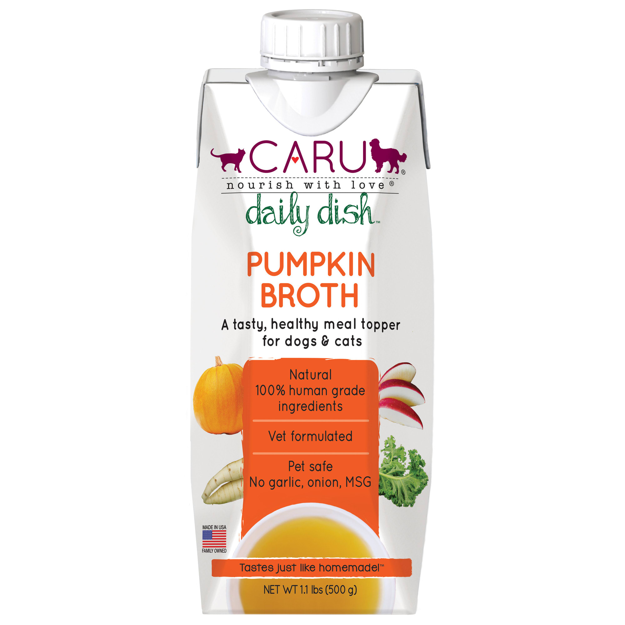 CARU Daily Dish Pumpkin Broth Meal Topper for Cats & Dogs ...