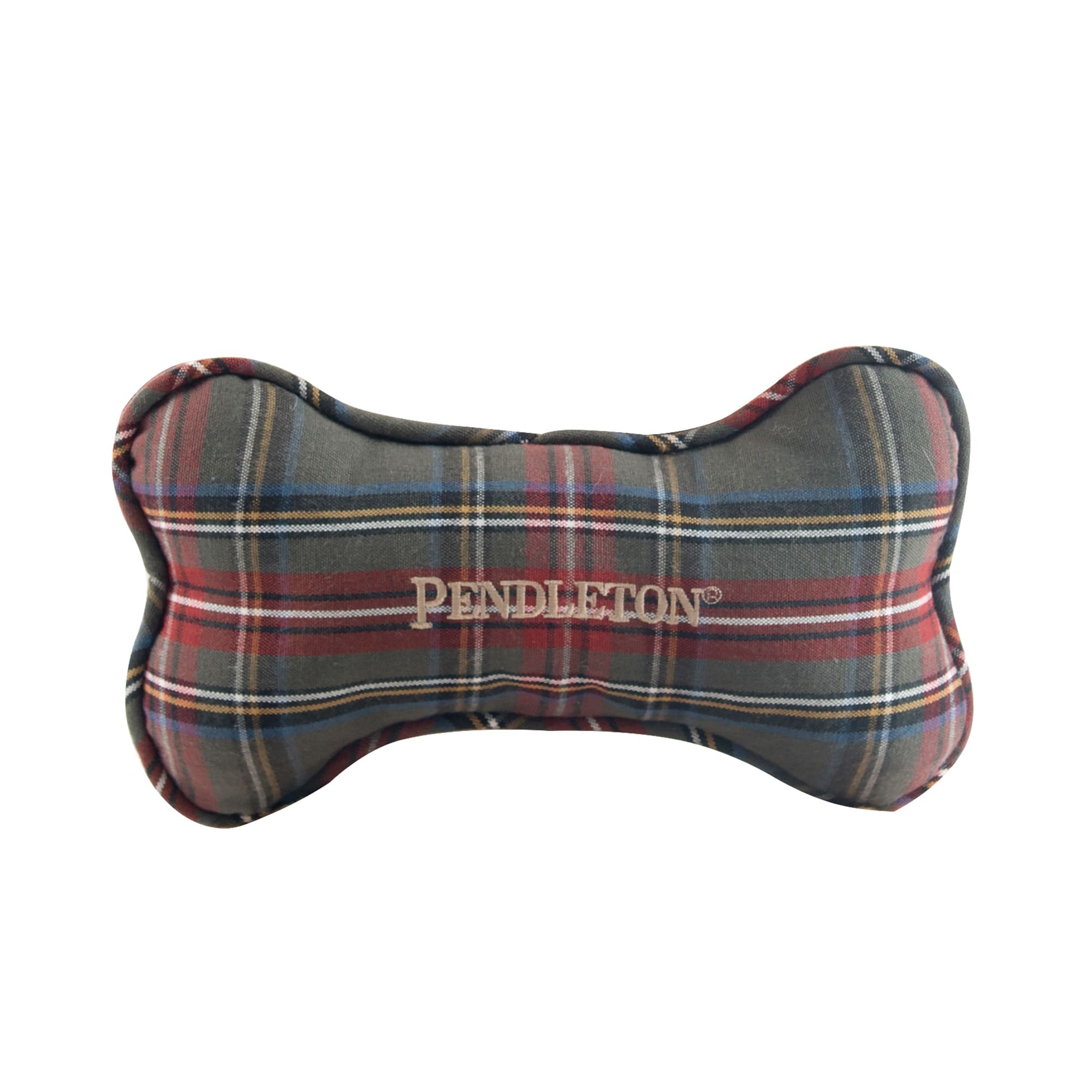 Pendleton Grey Stewart Plaid Bone Dog Toy