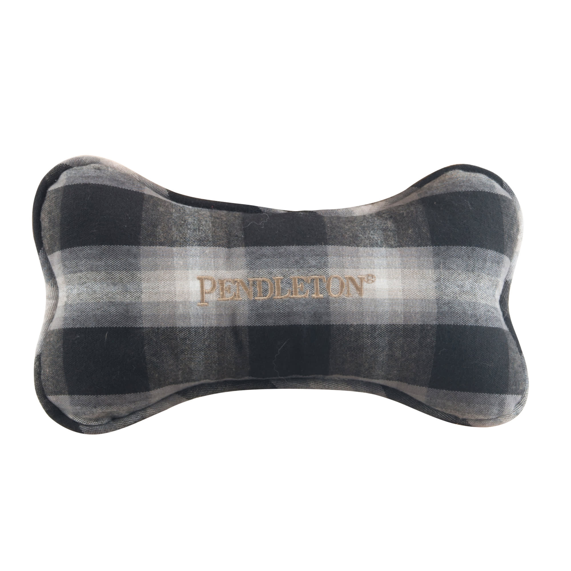 Pendleton Charcoal Ombre Plaid Bone Dog Toy