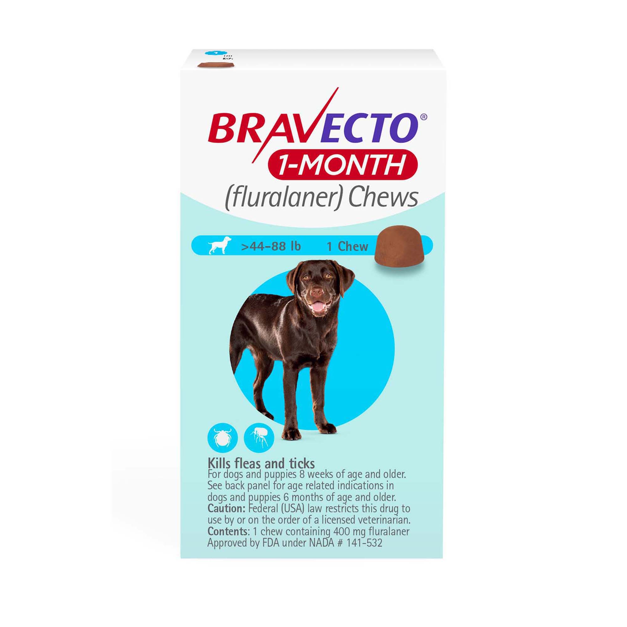 rysten her skyskraber Bravecto 1-Month Chews for Dogs 44-88lbs, 1 Month Supply | Flea & Tick  Medicine for Dogs