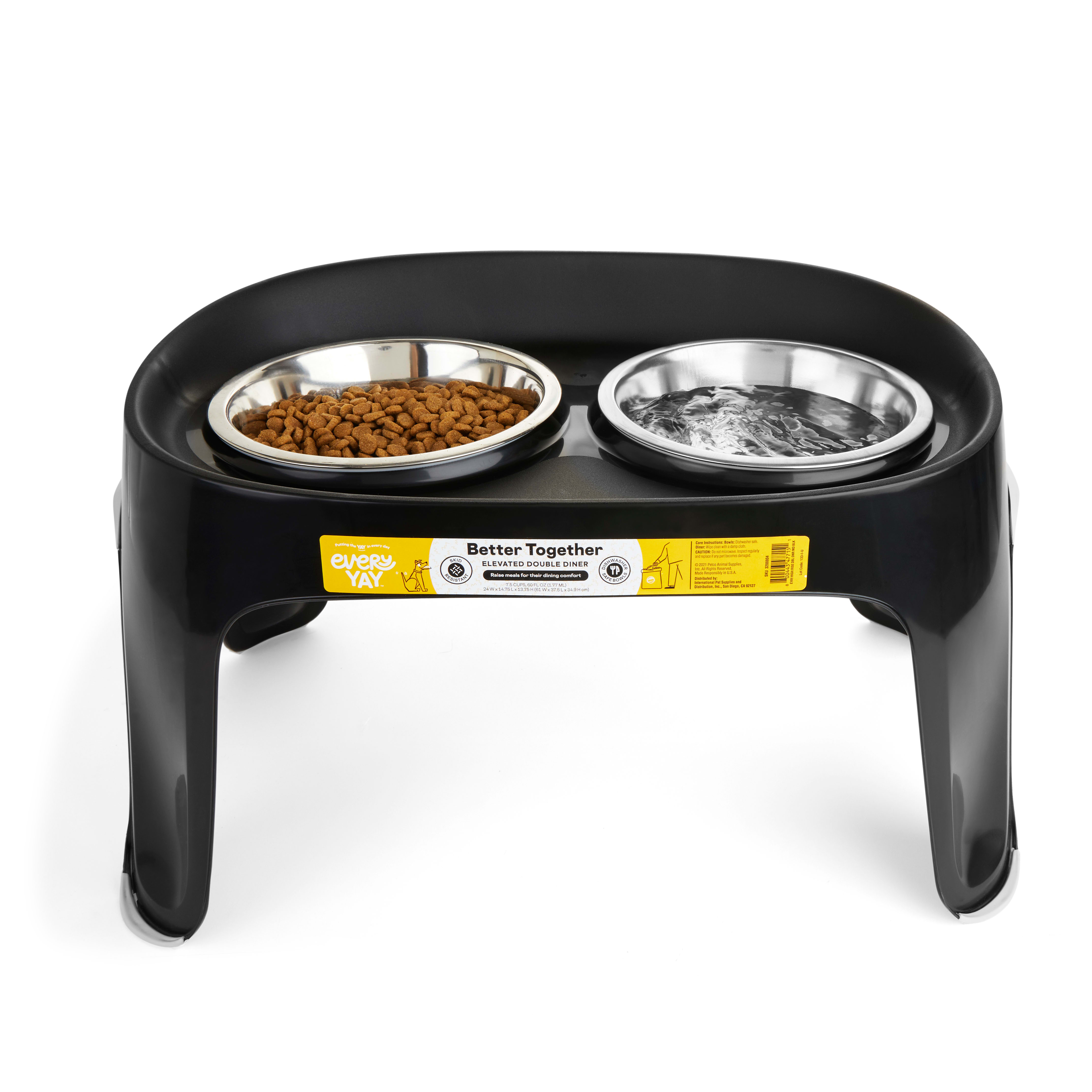 EveryYay Dining In Elevated Double Diner for Dogs 7.5 Cups