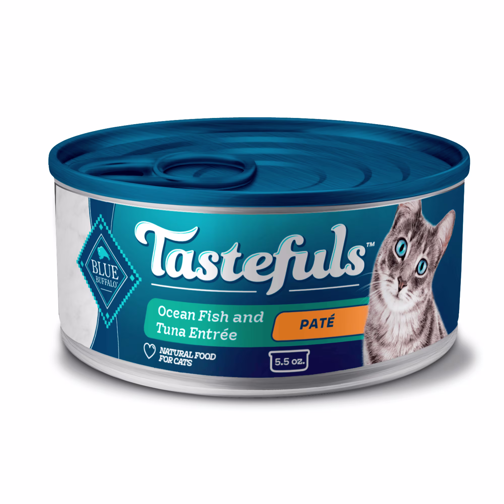 Blue Buffalo Tastefuls Ocean Fish and Tuna Entree Wet Cat Food Pate, 5.