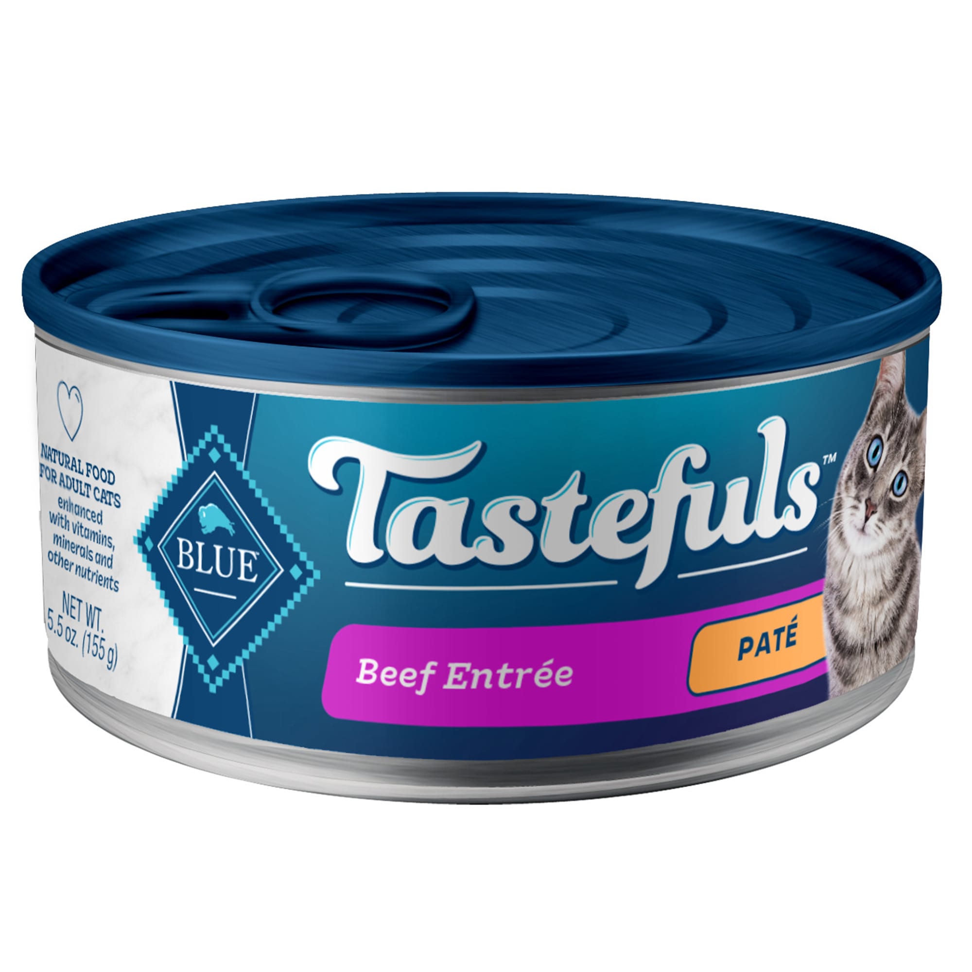 Blue Buffalo Blue Tastefuls Beef Entree Pate Wet Cat Food, 5.5 oz