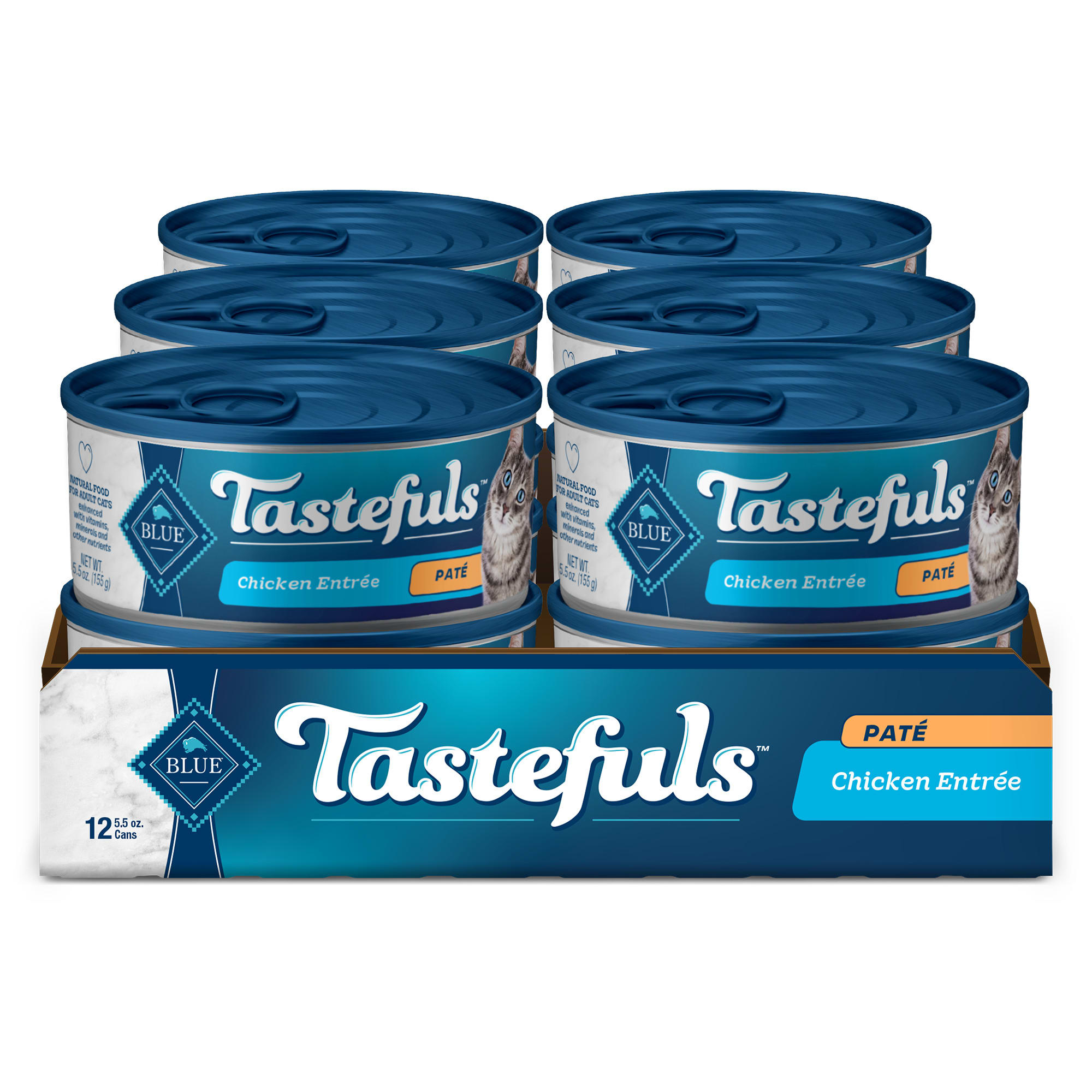 Blue Buffalo Blue Tastefuls Chicken Entree Pate Wet Cat Food 5.5 oz. Case of 12