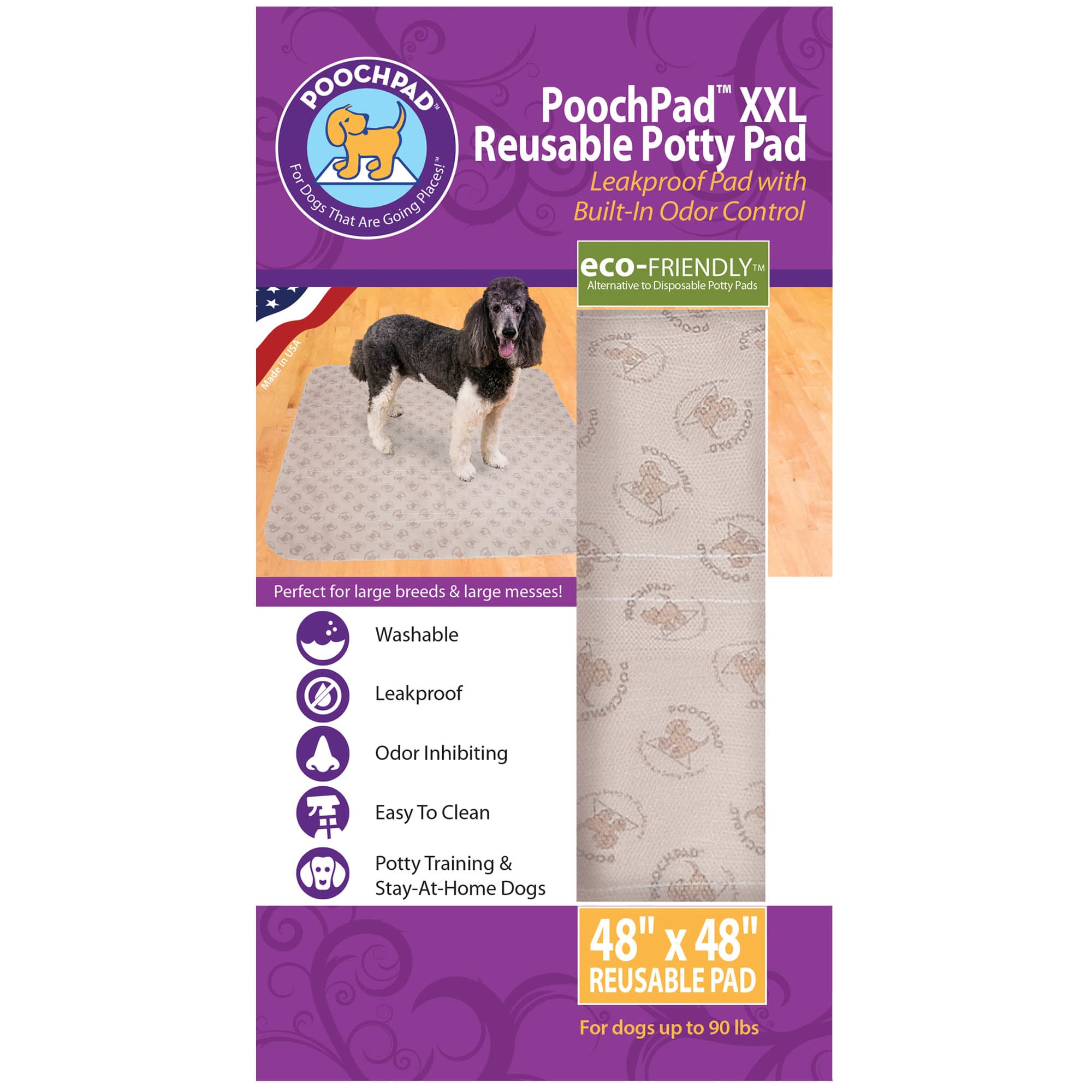 PoochPads Reusable Absorbent Potty Pad for Dogs, XX-Large