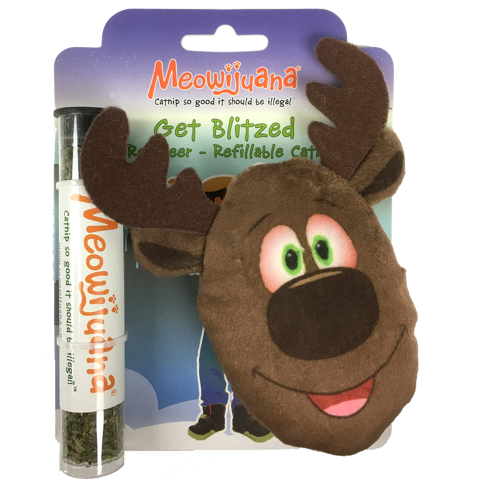 Meowijuana Get Blitzed Refillable Reindeer Cat Toy