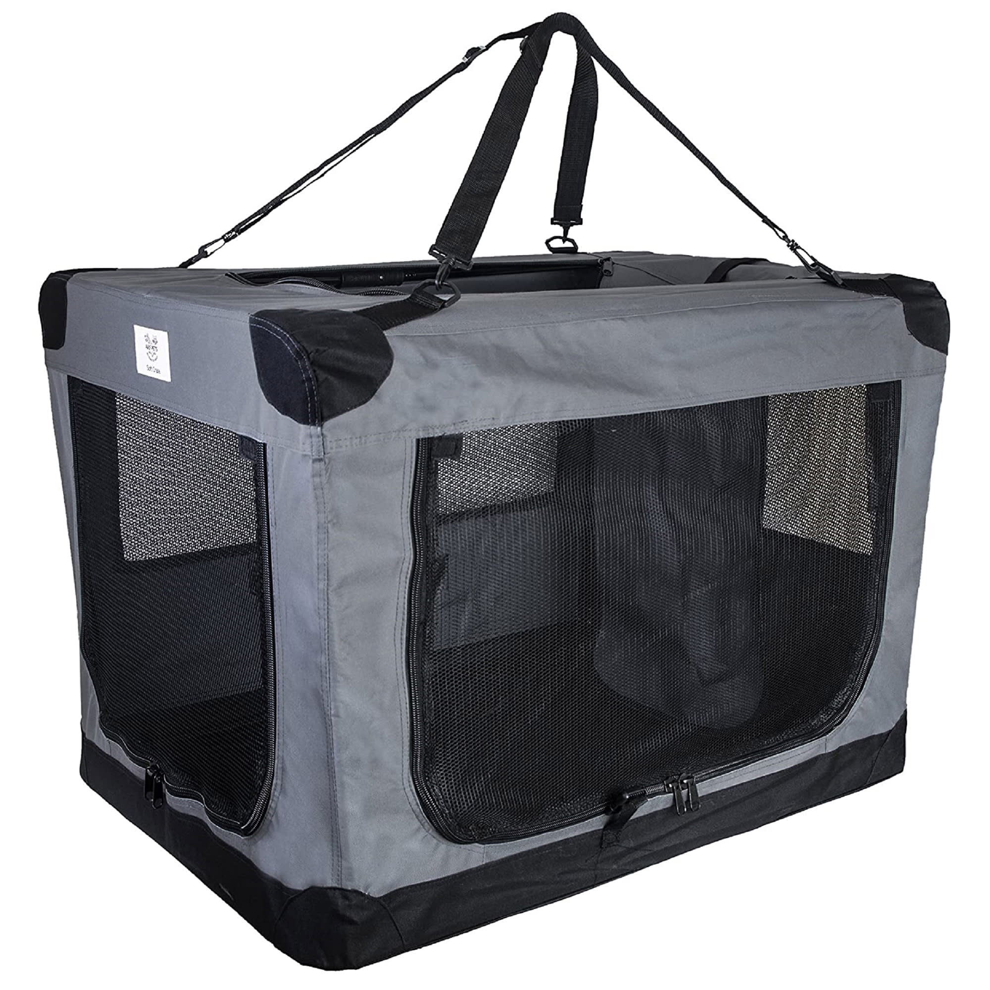 Arf Pets Dog Soft Crate 36 Inch Kennel – Soft Sided 3 Door Folding