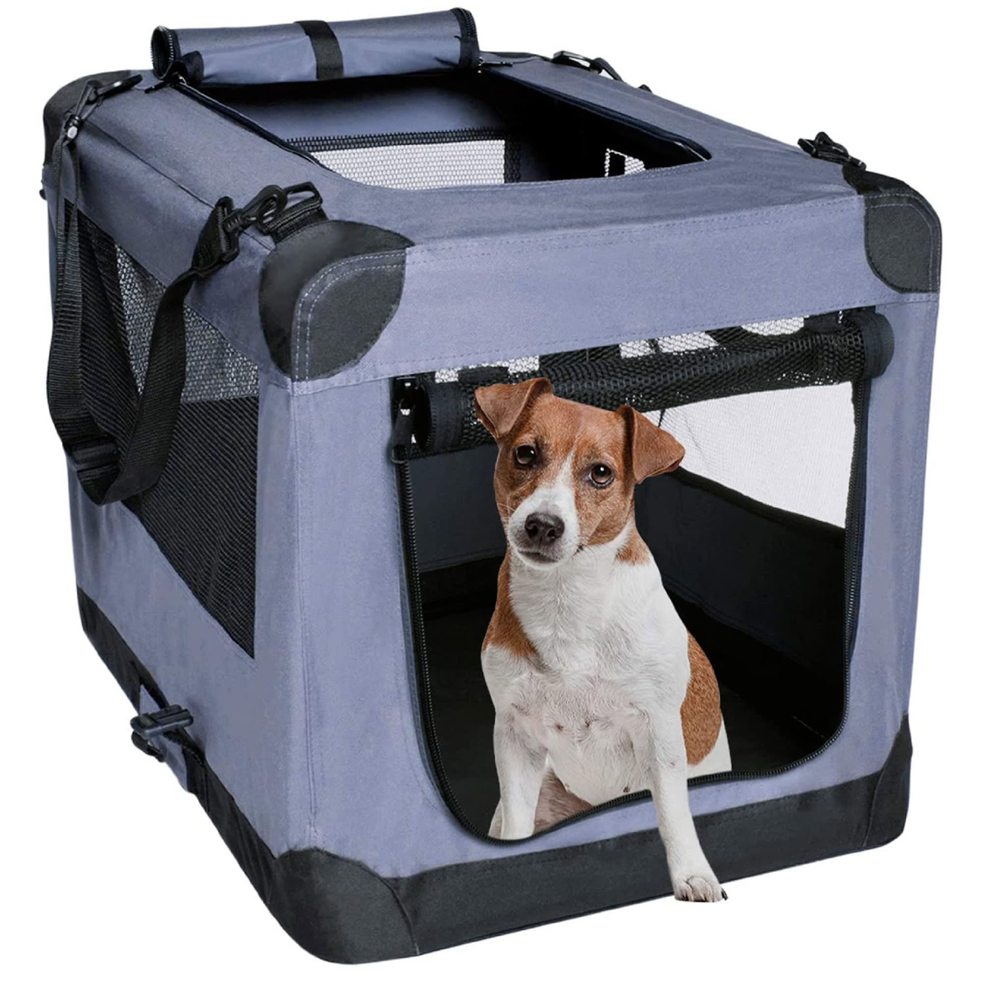 Arf Pets 3 Door Dog Soft Crate Kennel for Pet Indoor Home & Outdoor Use