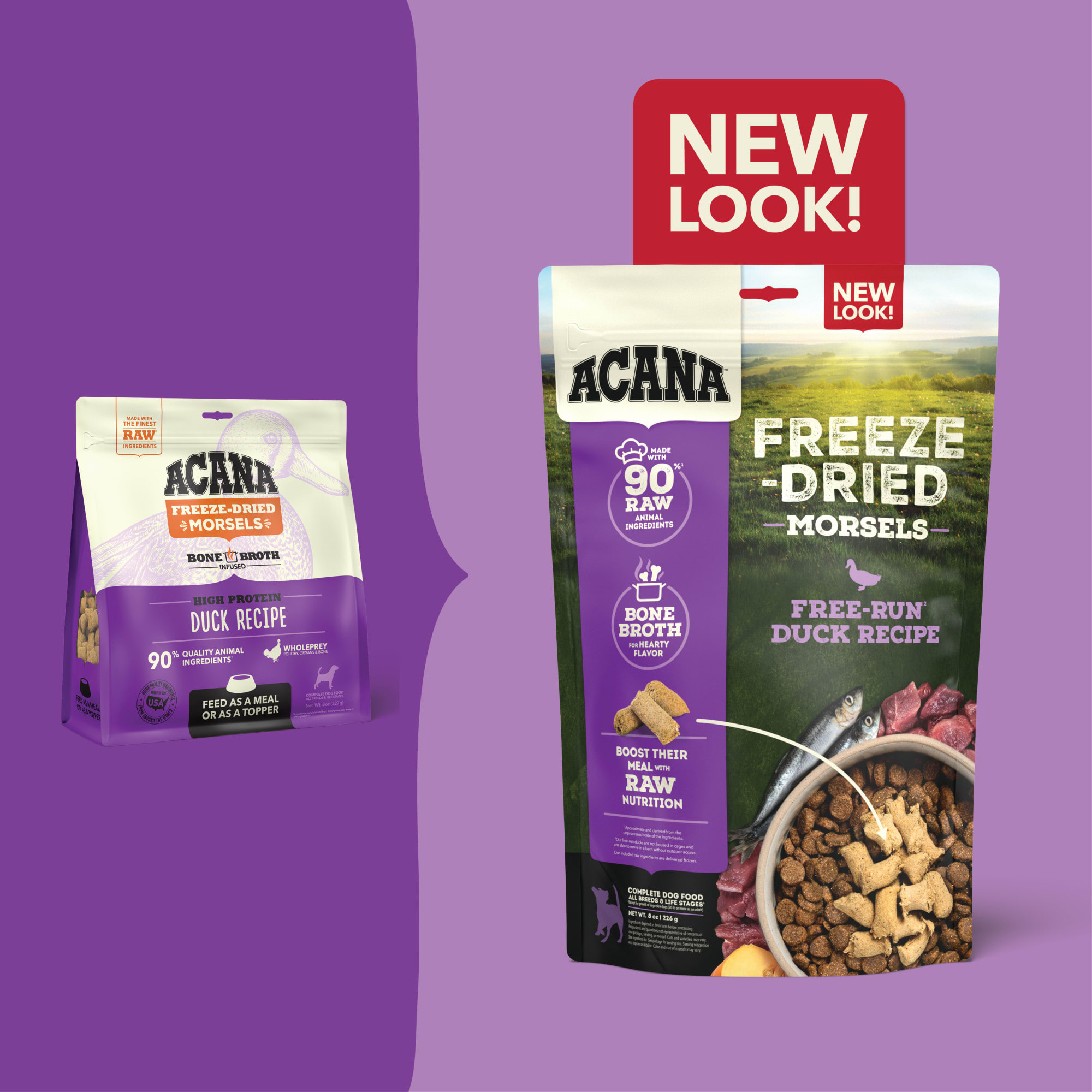 ACANA Grain Free High Protein Free-Run Duck Morsels Freeze-Dried
