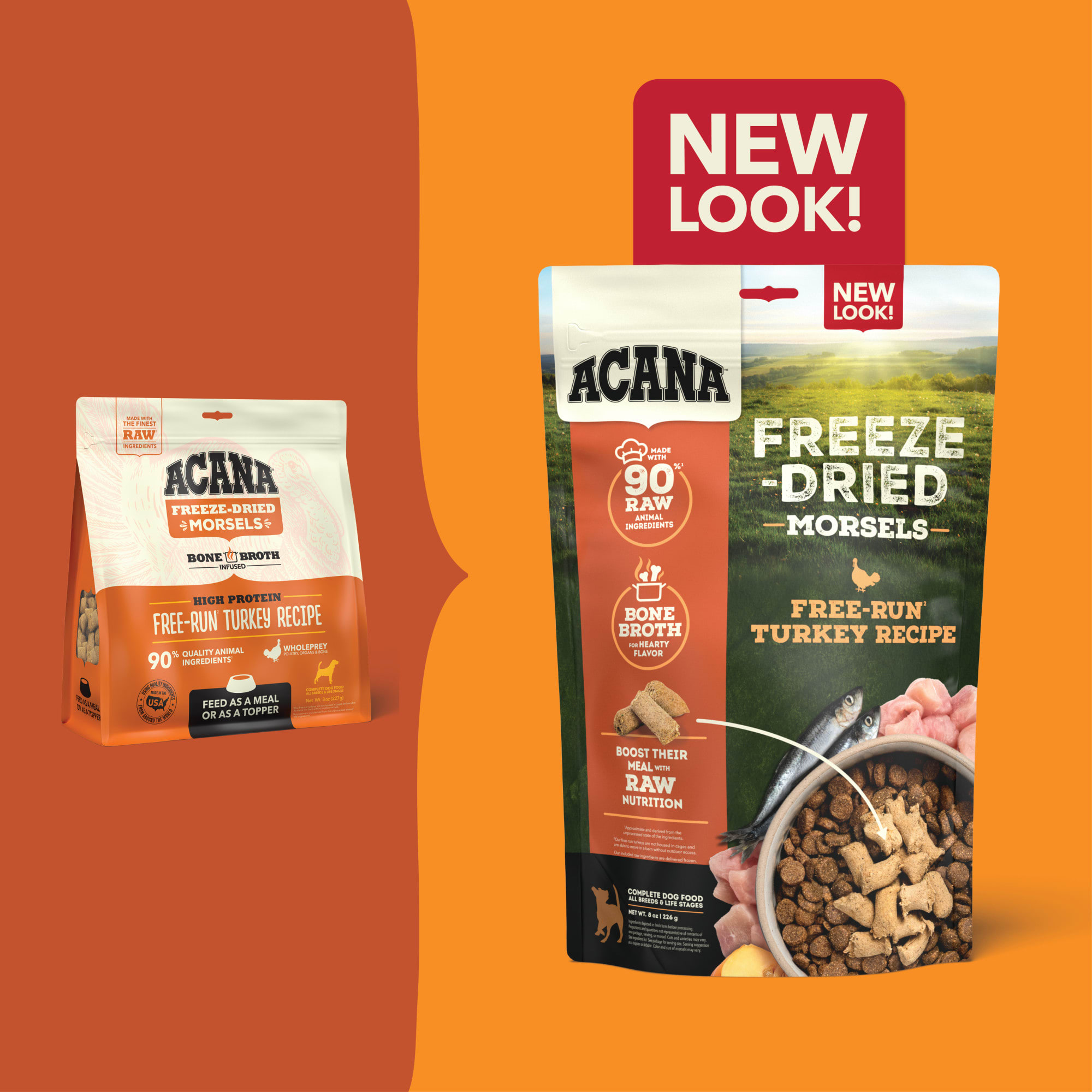 ACANA Grain Free High Protein Free-Run Turkey Morsels Freeze-Dried
