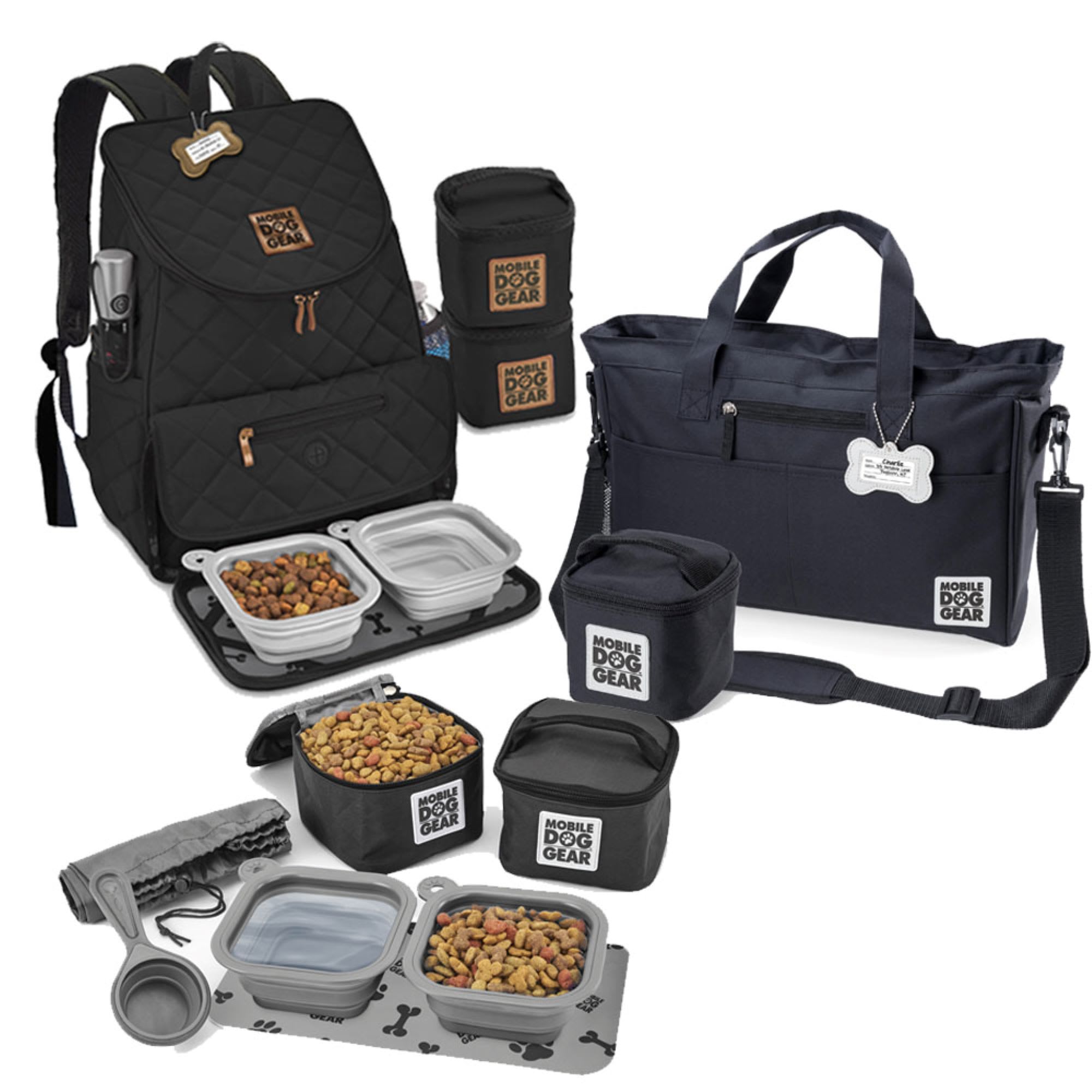Mobile Dog Gear Travel Set Backpack, Tote & Dine Away Bag