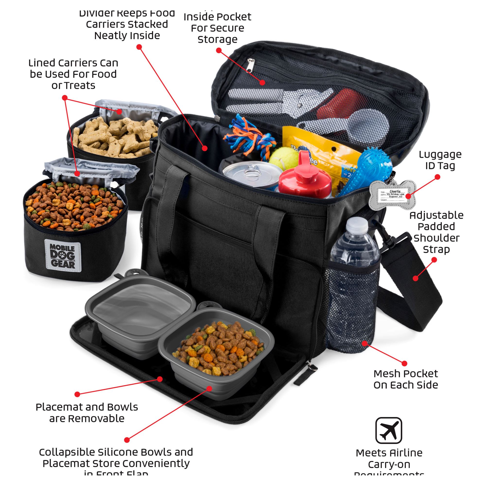 Mobile Dog Gear Small Dogs Week Away Bag - Black
