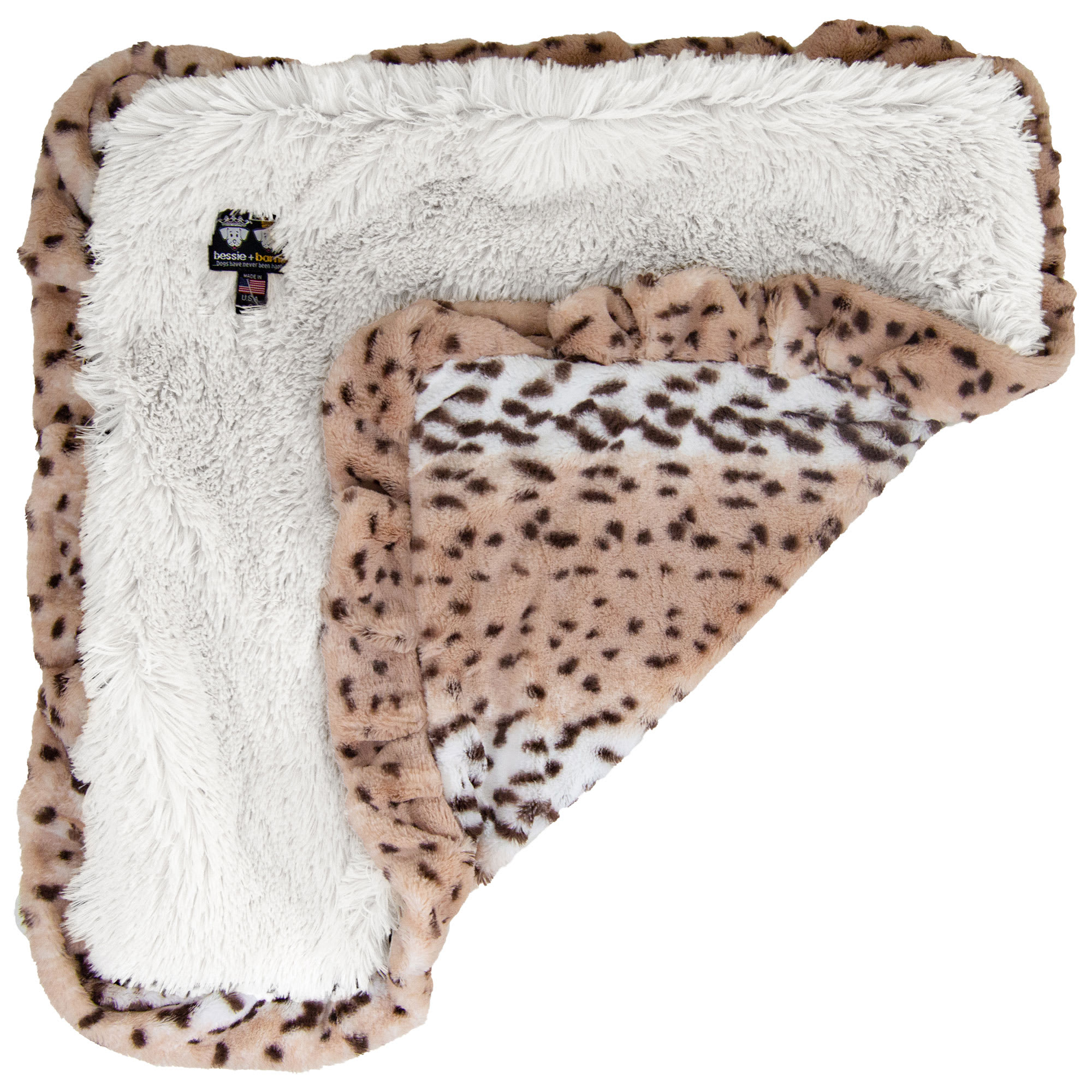 Bessie and Barnie Super Plush Faux Fur Ultra Soft Reversible Pet Blanket,  20