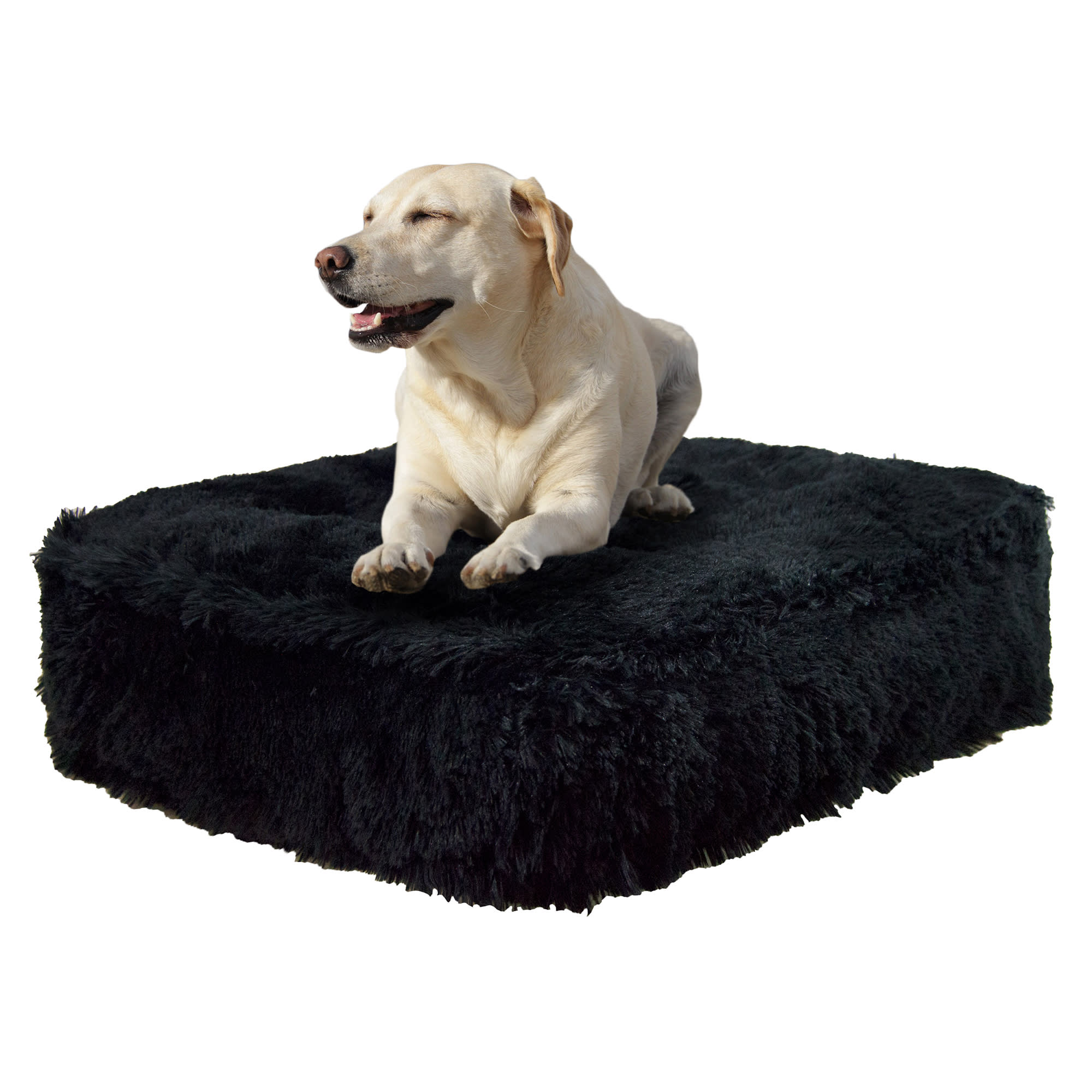 Bessie and Barnie Black Bear Luxury Extra Plush Faux Fur Rectangle Dog Bed