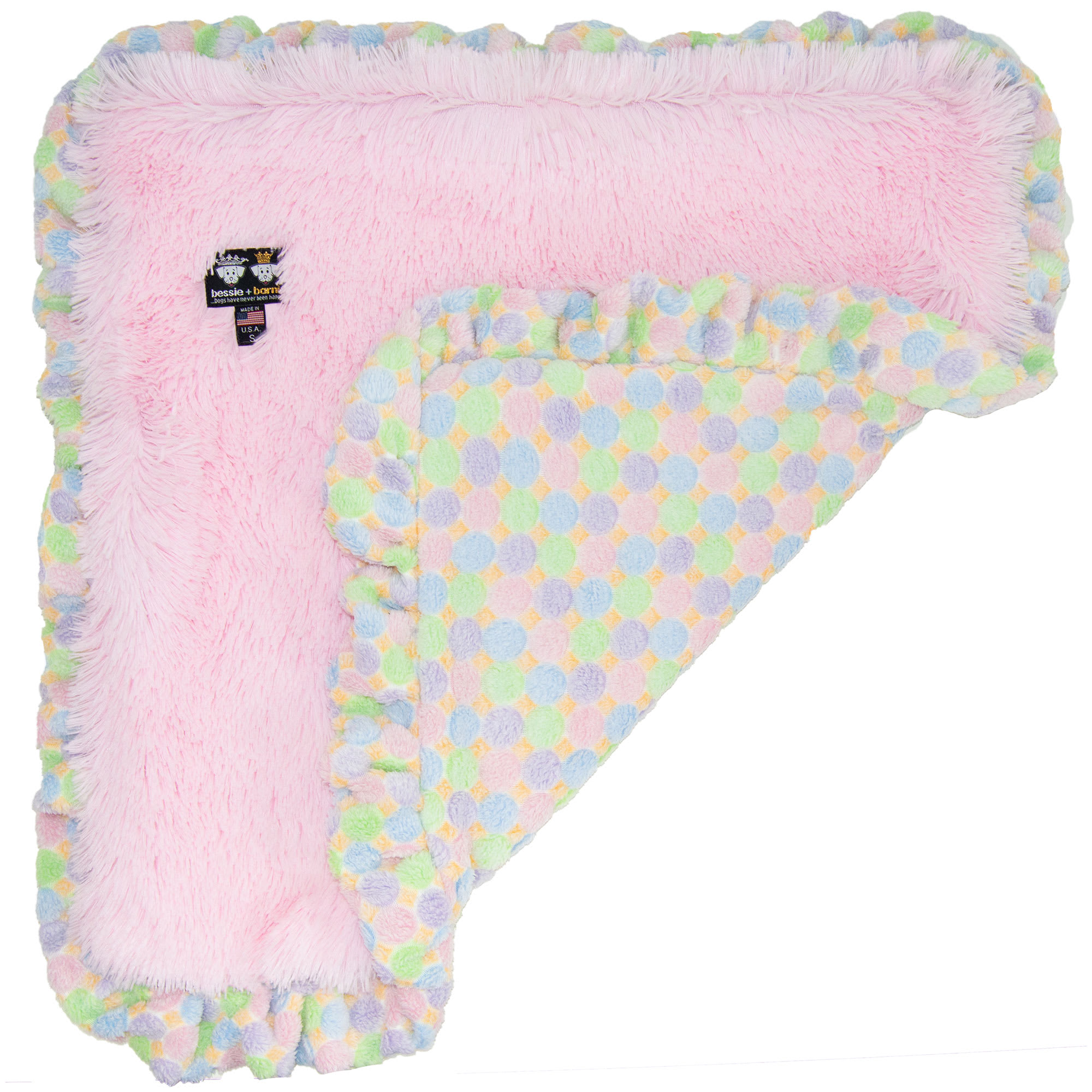 Bessie and Barnie Super Plush Faux Fur Reversible Ultra Soft Pet Blanket, 56" L X 56" W X 1" H