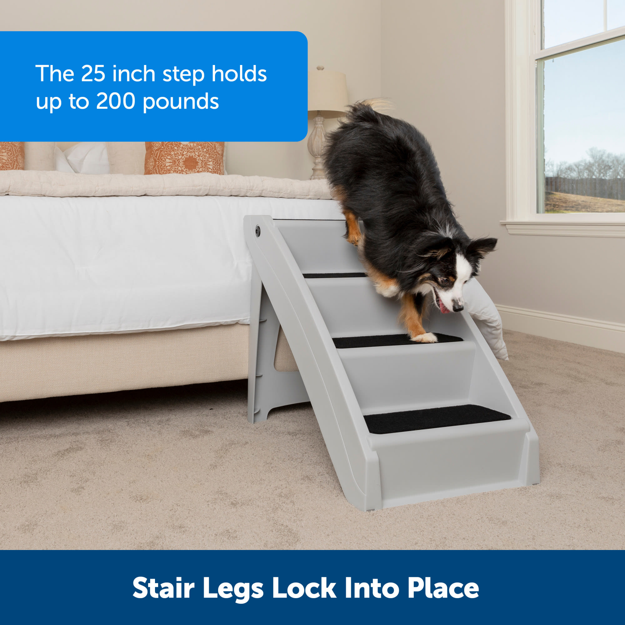 Up and outlet under pet steps