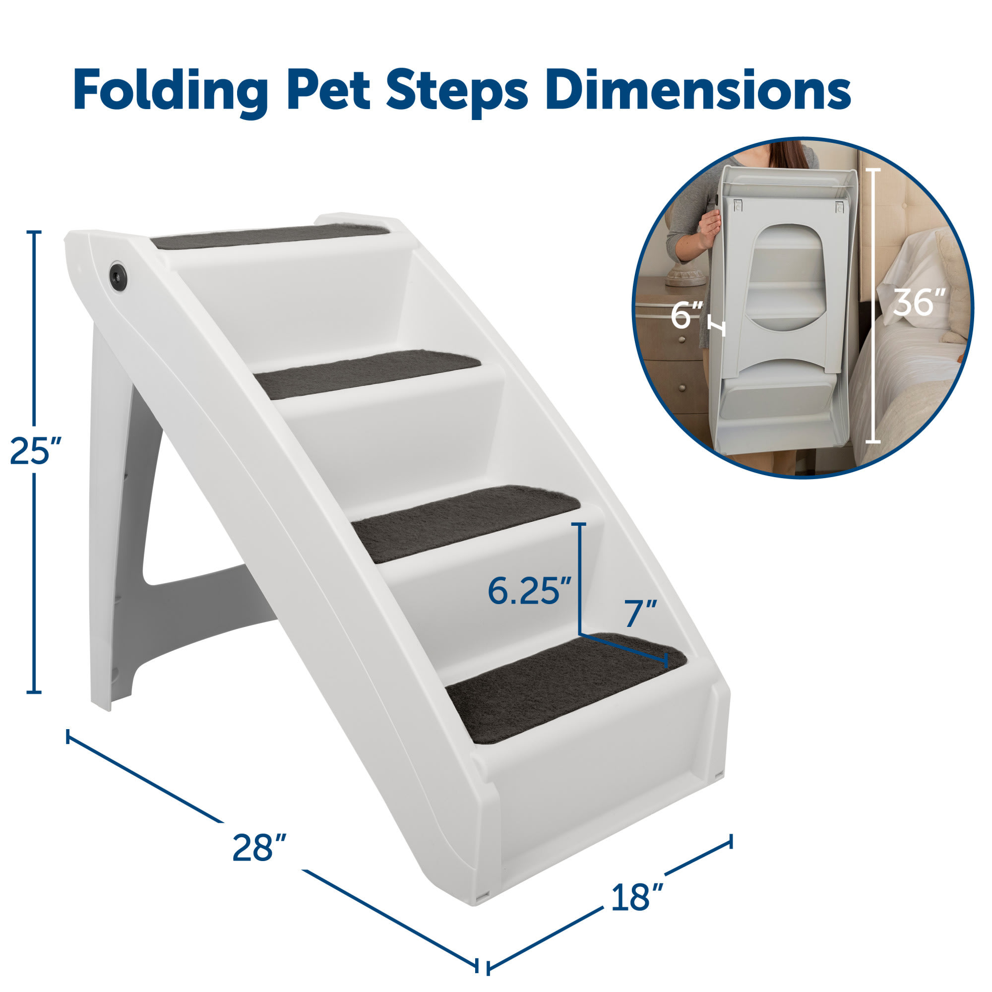 Collapsible clearance pet steps