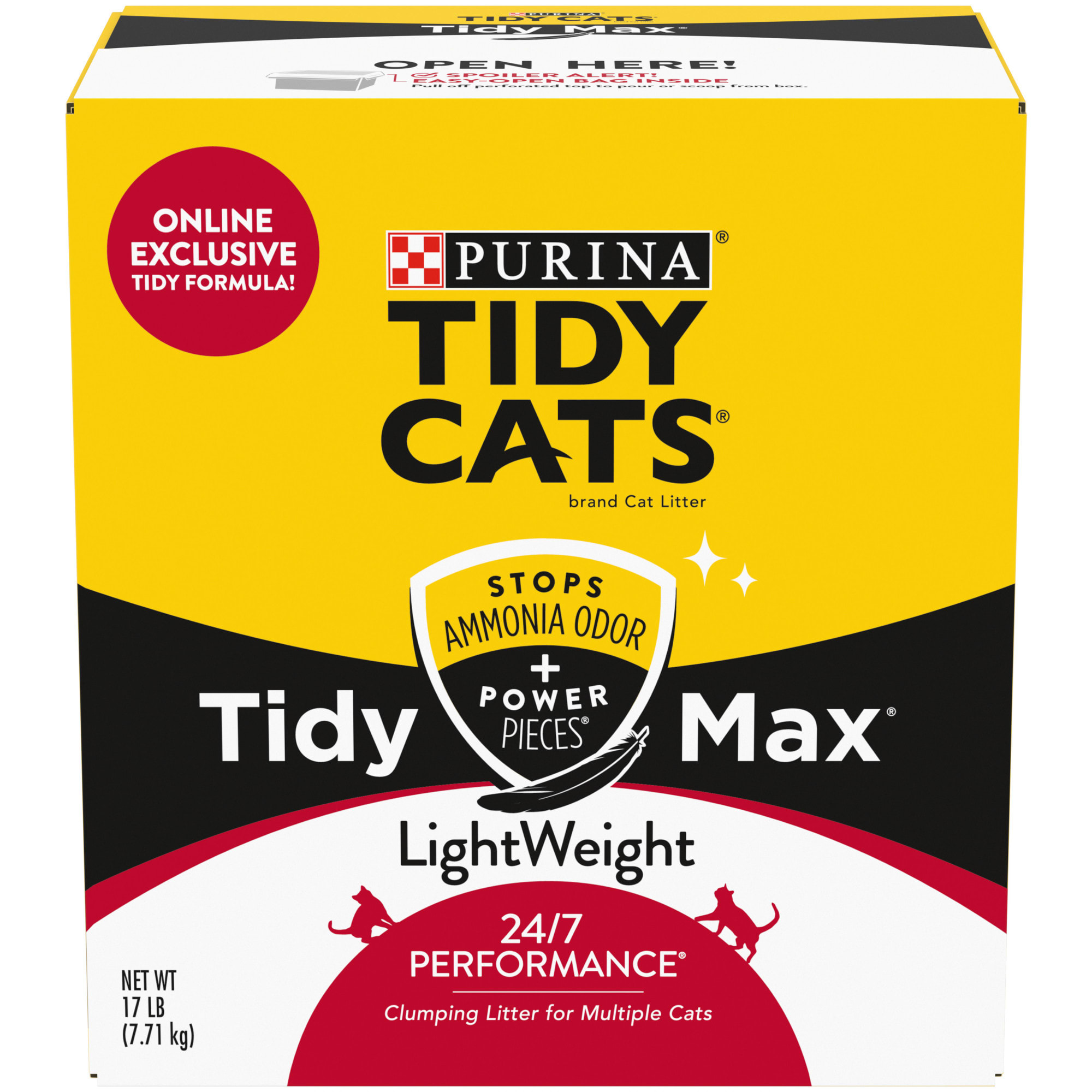 Purina Tidy Cats LightWeight  Scoopable Clumping Cat Litter  Tidy Max 24/7 Performance Formula  17 lb. Box