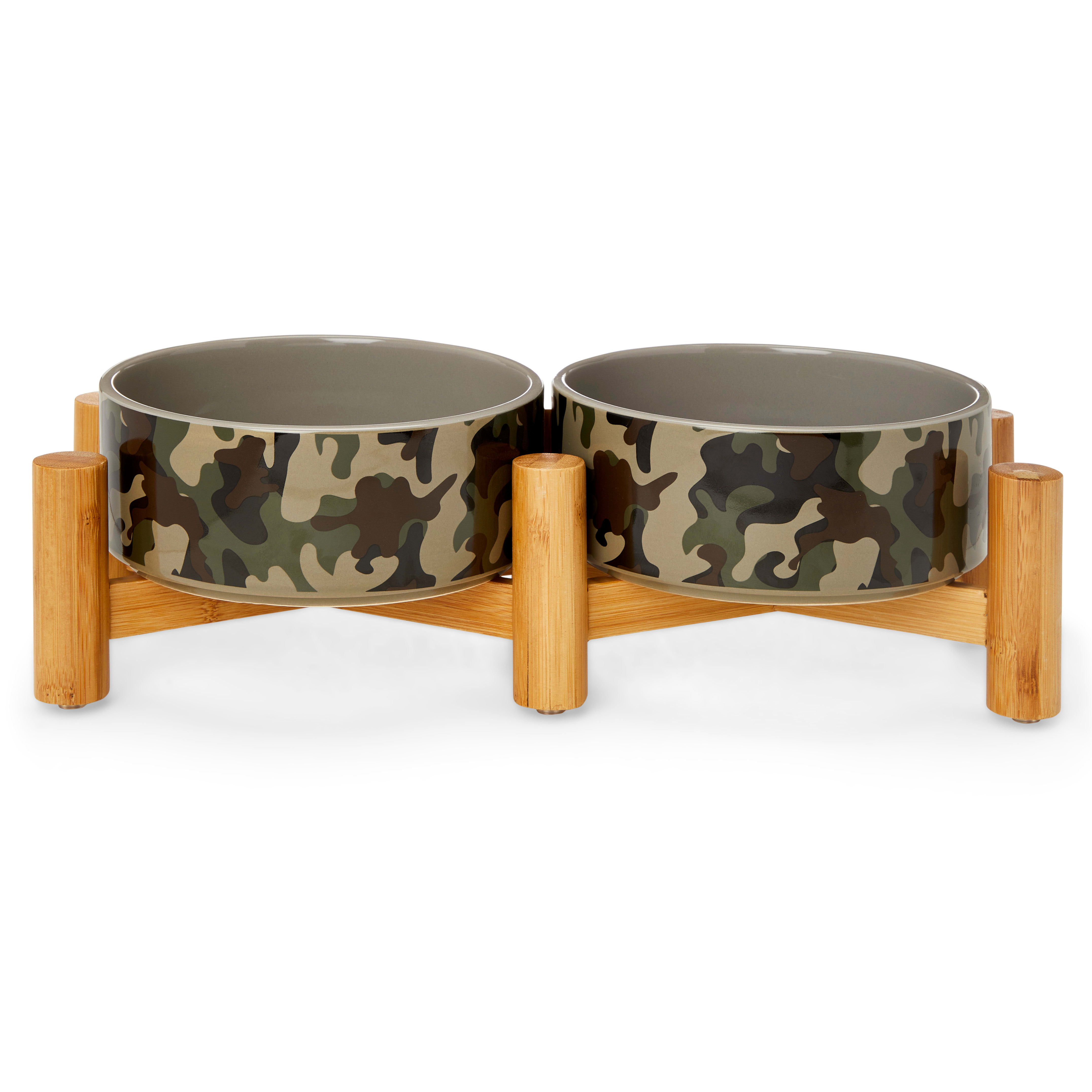 Camo dog shop food bowls