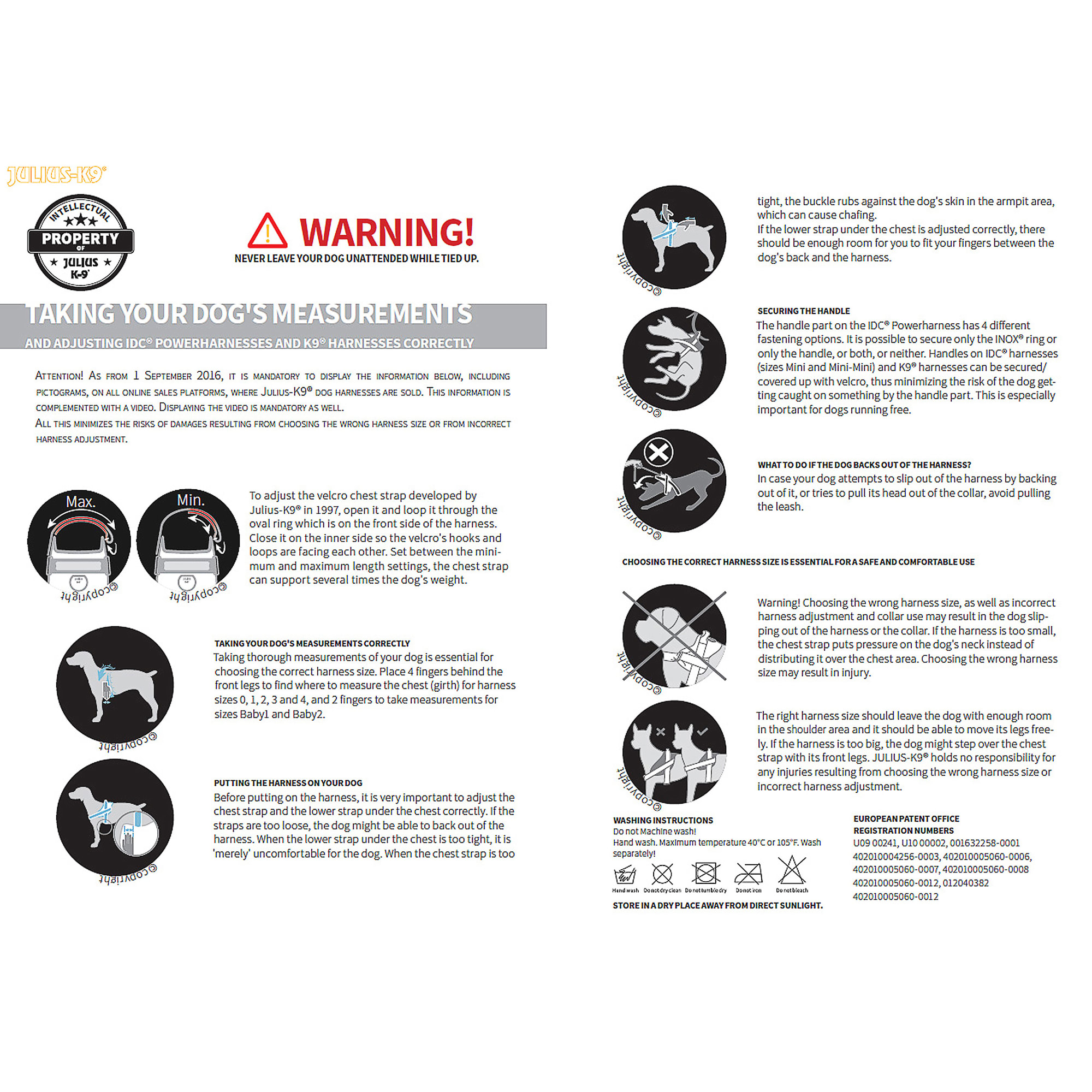 K9 harness clearance labels