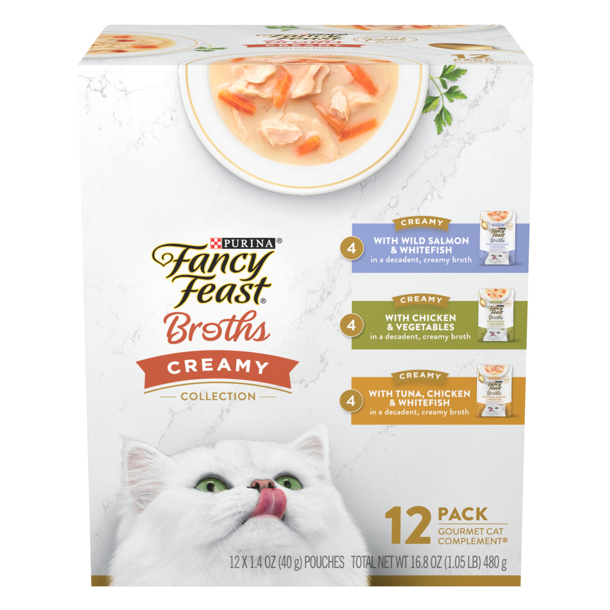 Fancy Feast Lickable Complement Creamy Broth Wet Cat Food Topper