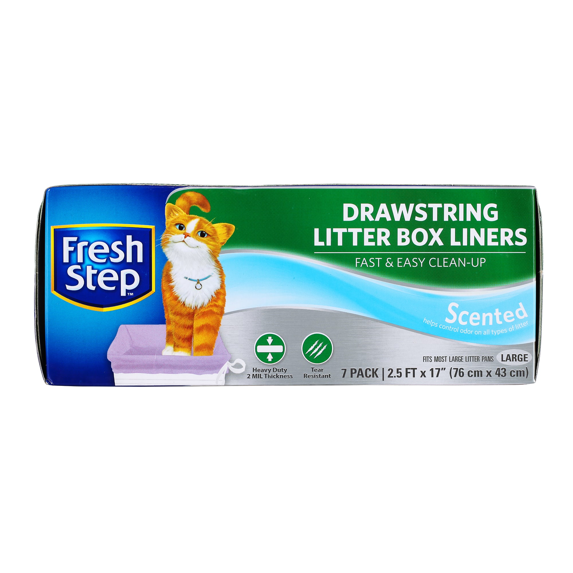 Fresh Step Fast & Easy Cleanup Drawstring Cat Litter Box Jumbo Liners -  Unscented - 7ct : Target