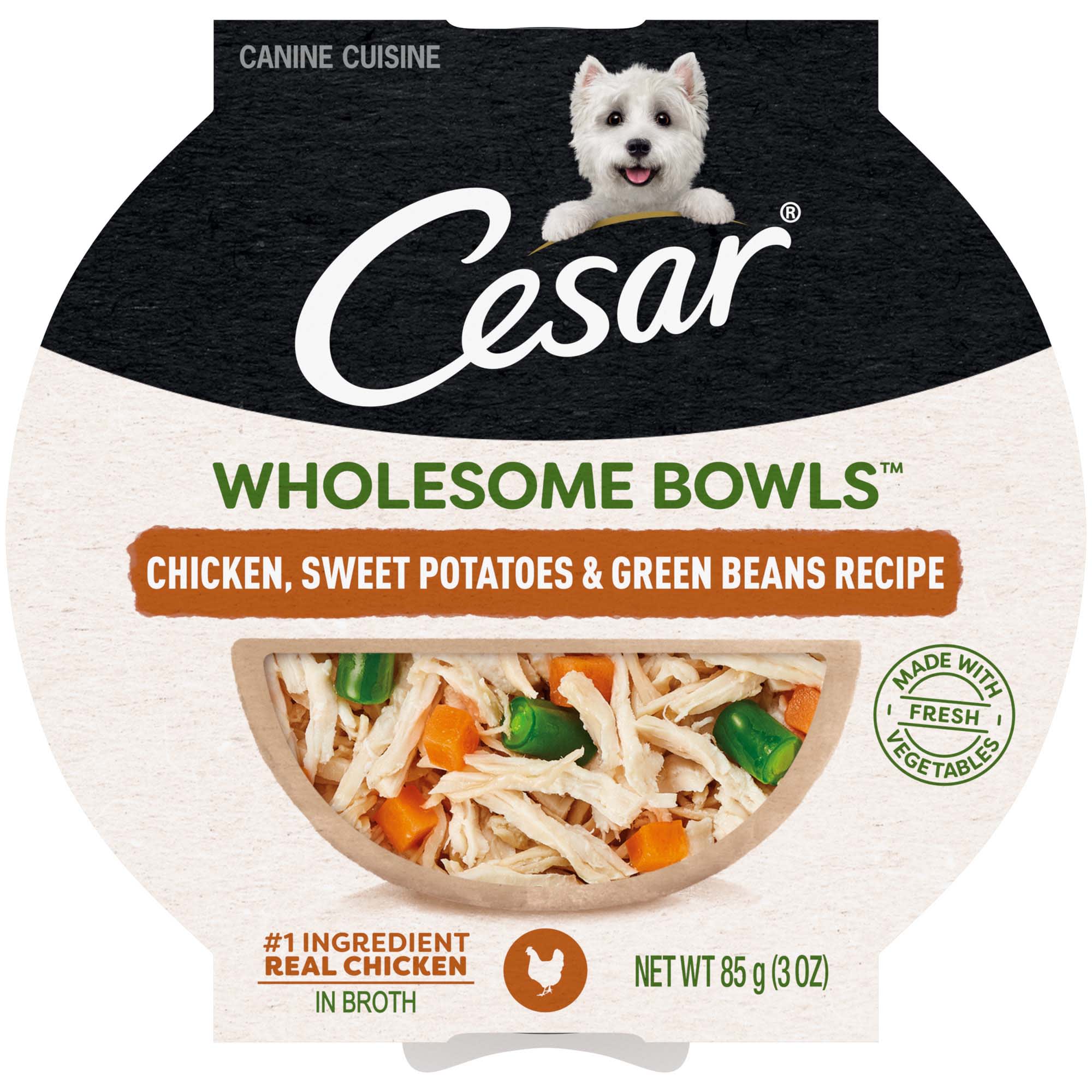 Cesar Wholesome Bowls Chicken Sweet Potatoes Green Beans Recipe Adult Soft Wet Dog Food 3 oz. Case of 10 Petco